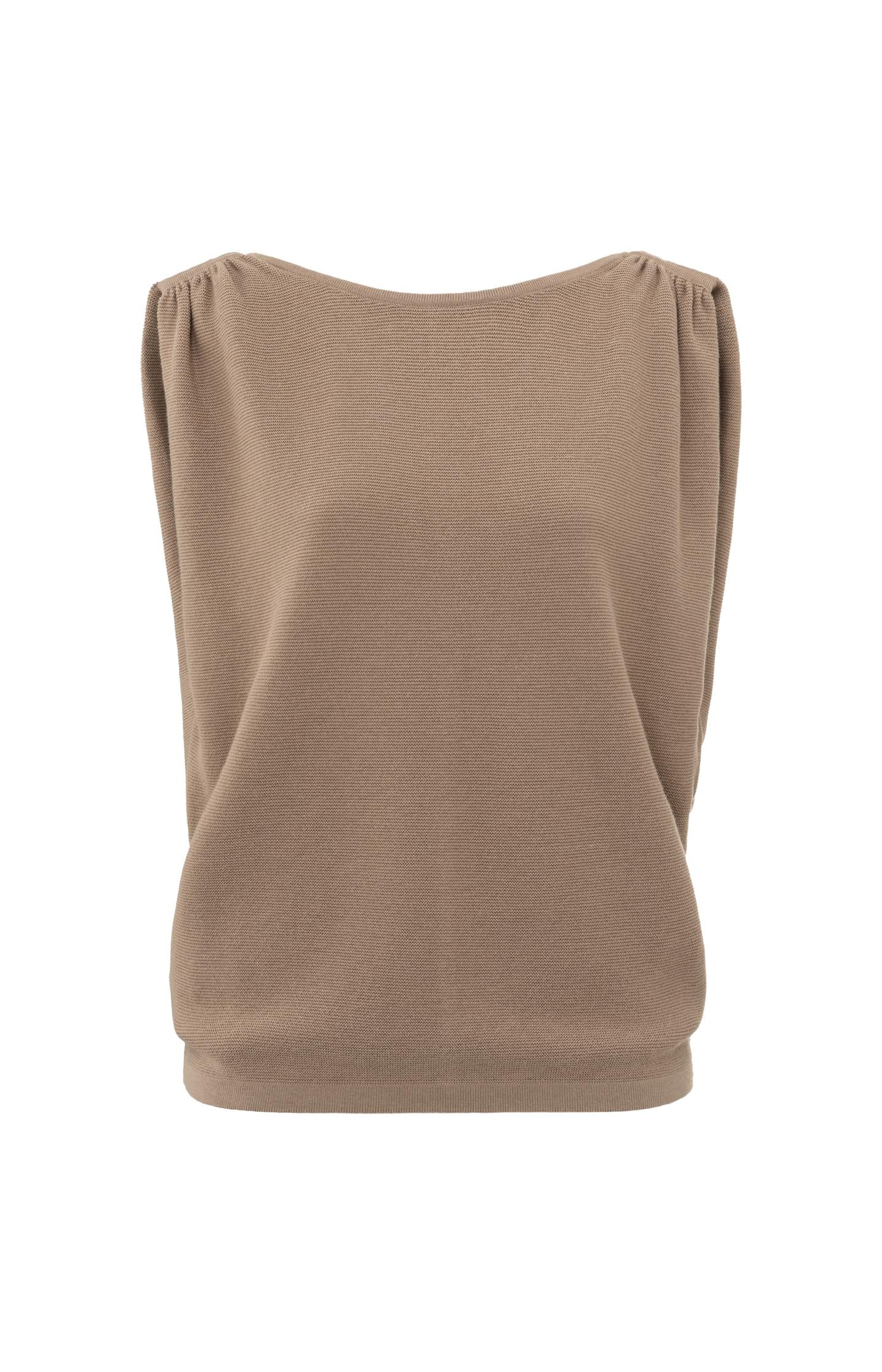 Sleeveless sweater with boatneck, buttons and detail - Type: product