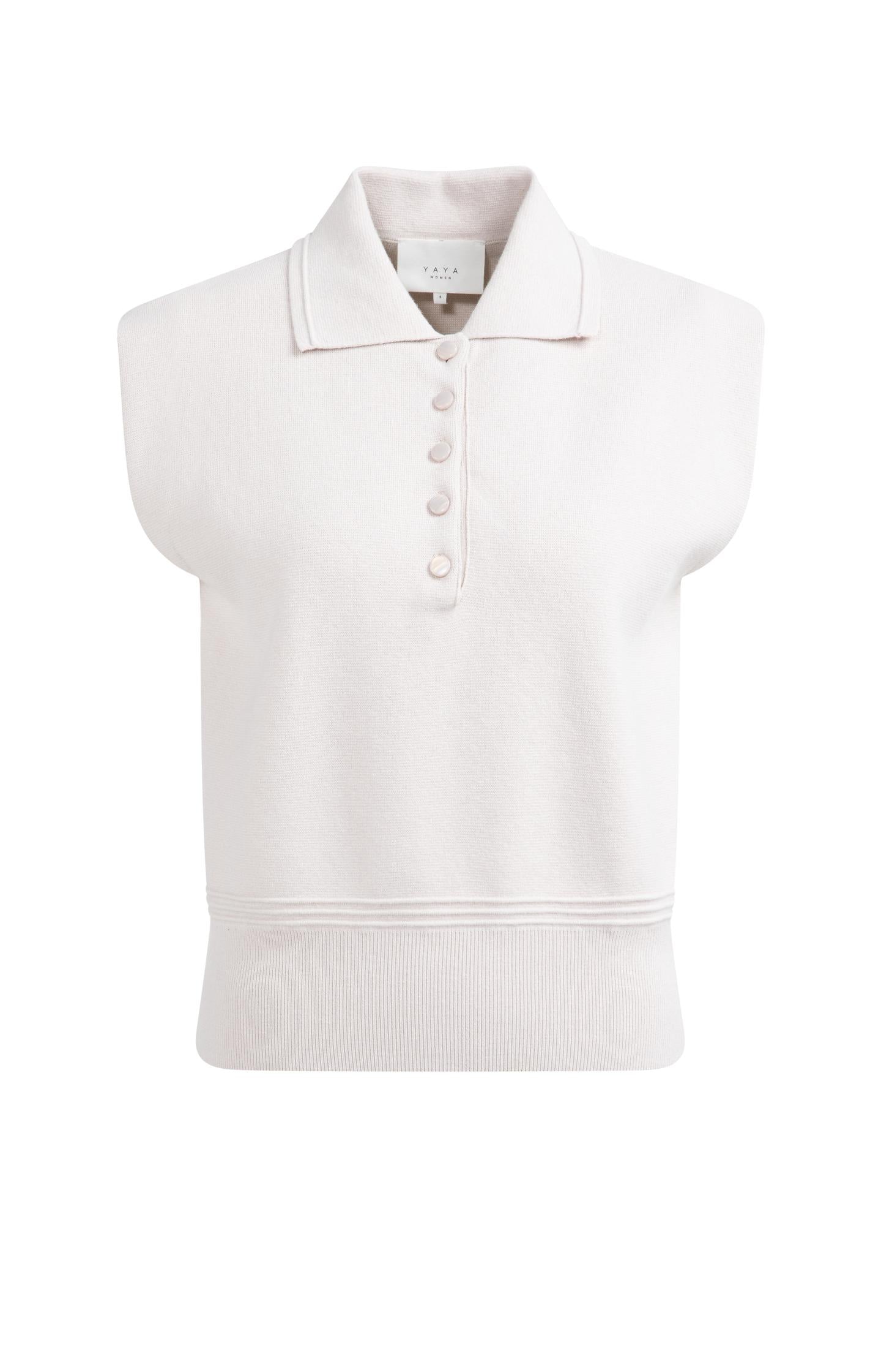 Sleeveless sweater with collar and buttons - Type: product