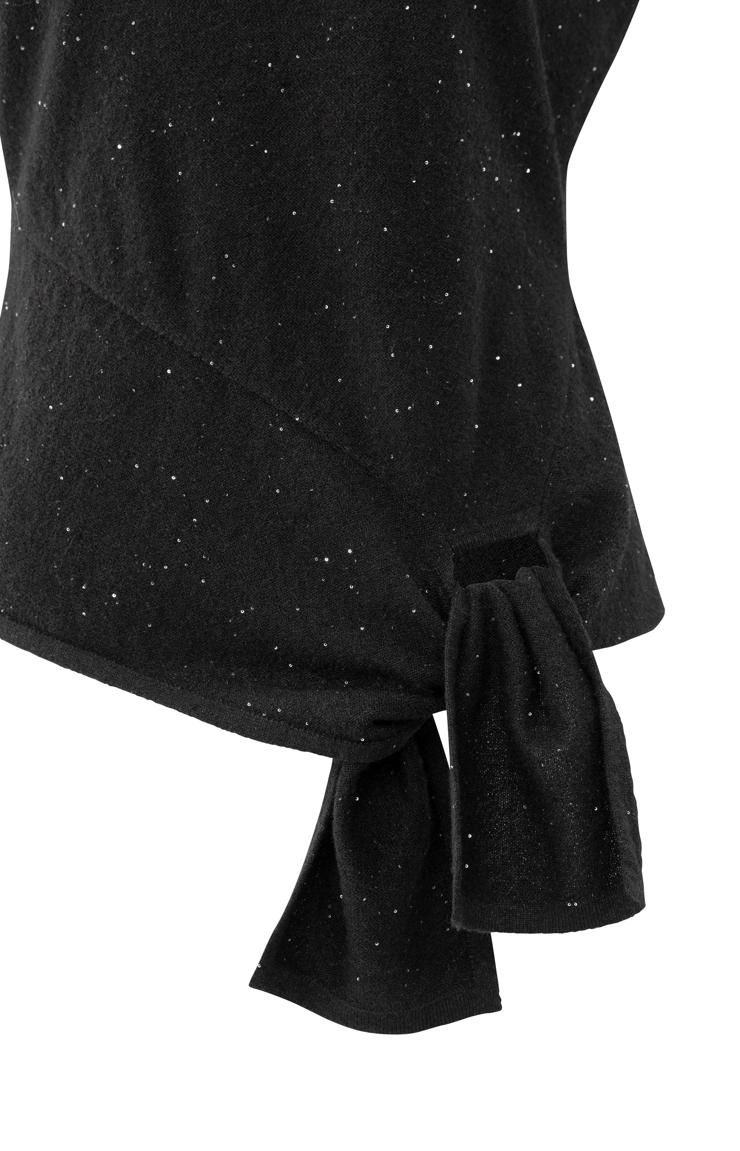 Sleeveless sweater with knot detail and subtle sequins