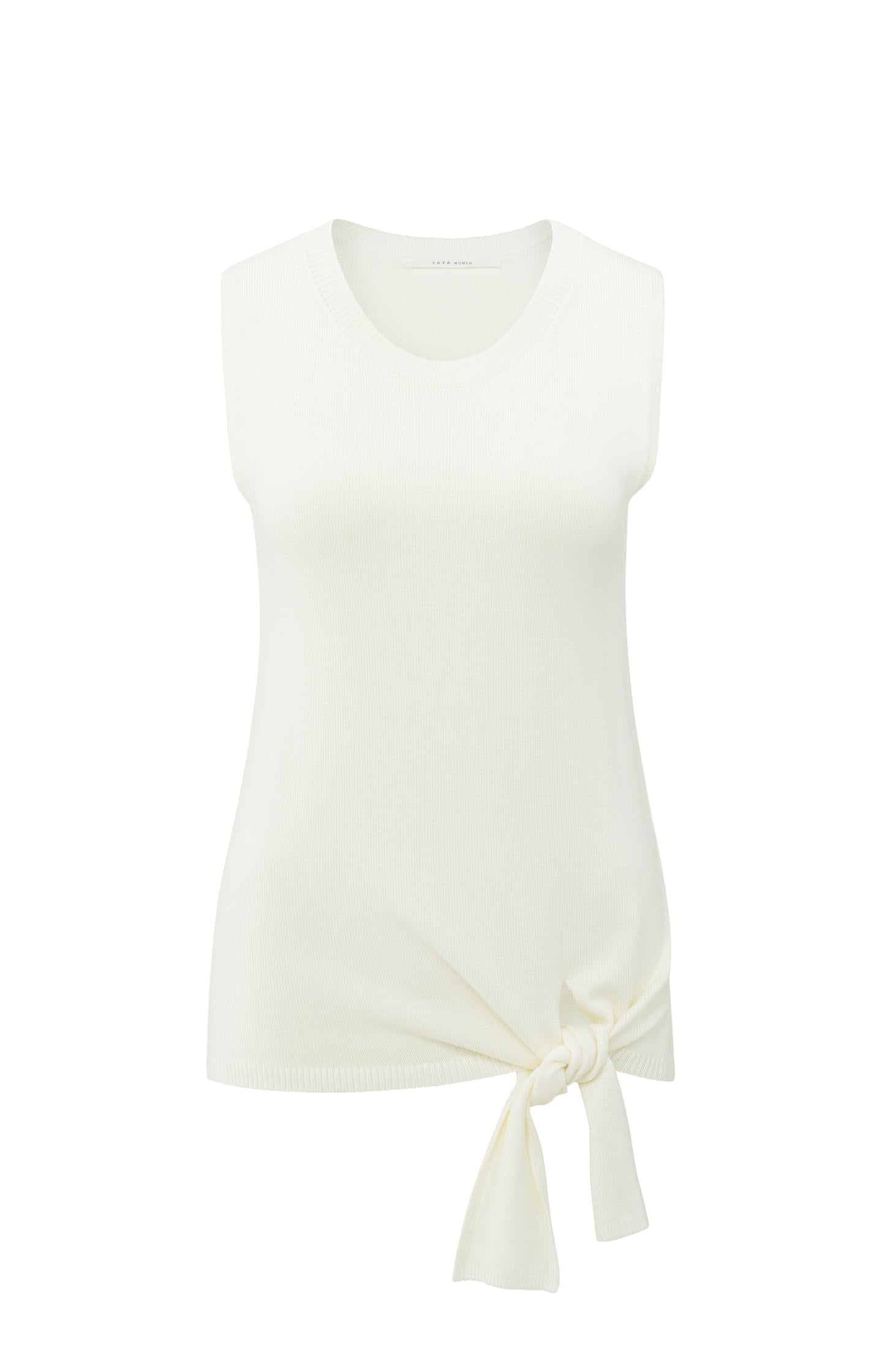 Sleeveless sweater with knotted detail at waist - Type: product