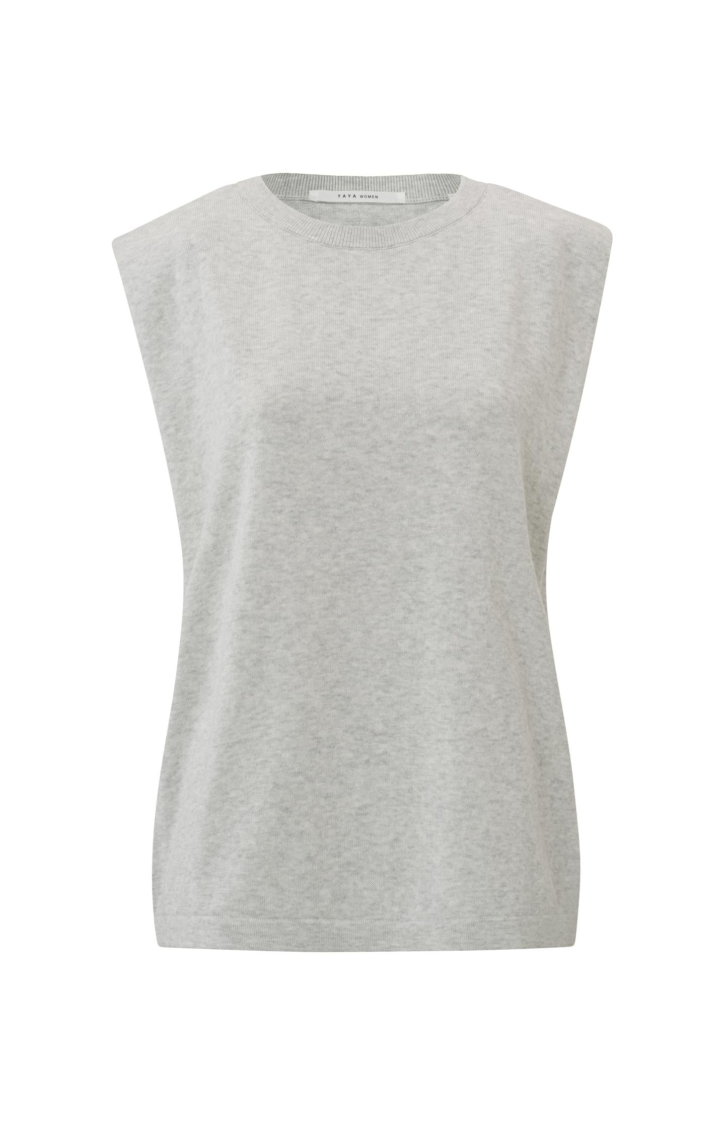 Sleeveless sweater with round neck and detailed shoulders - Type: product