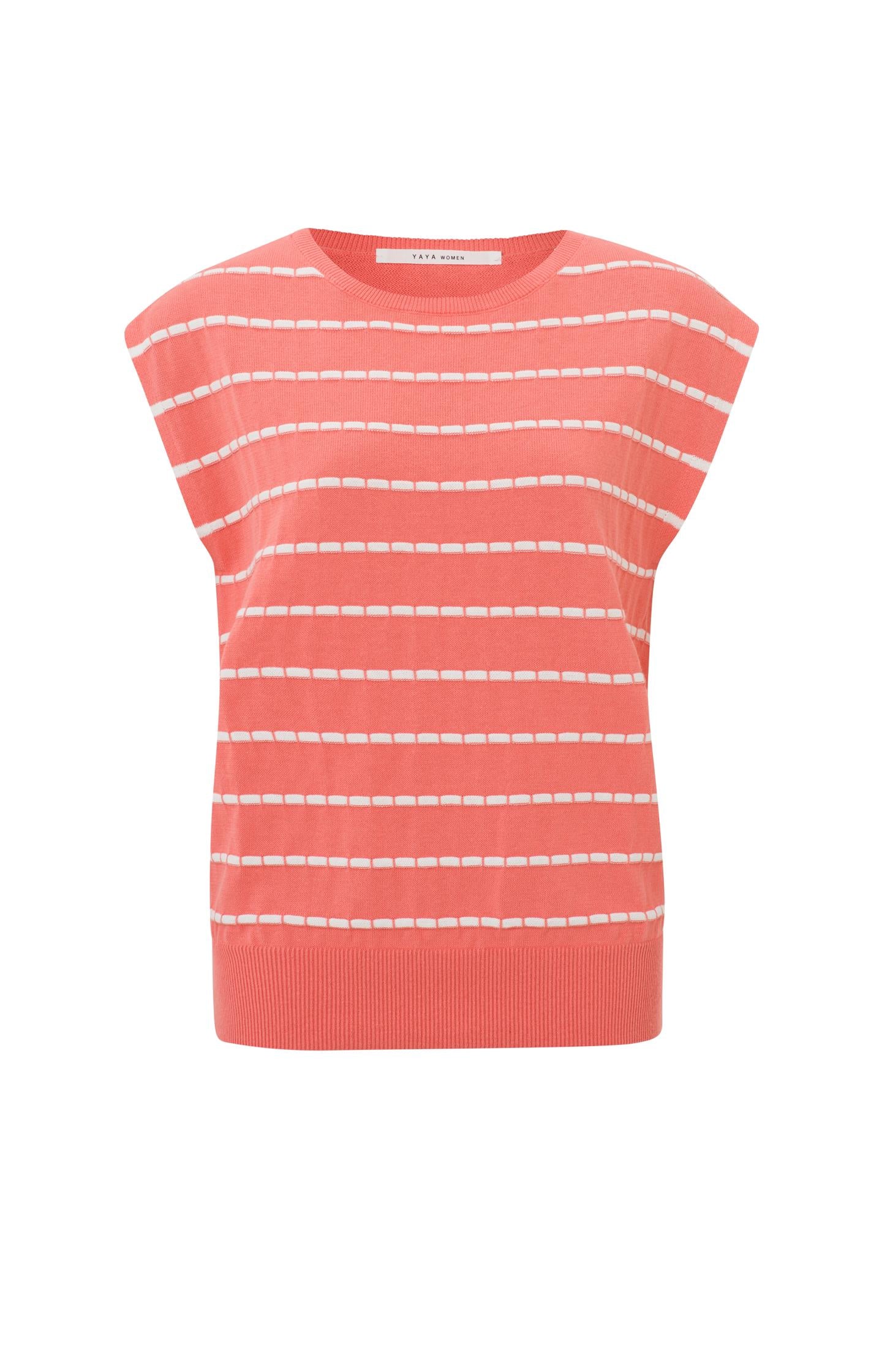 Sleeveless sweater with round neck and stripe pattern - Type: product