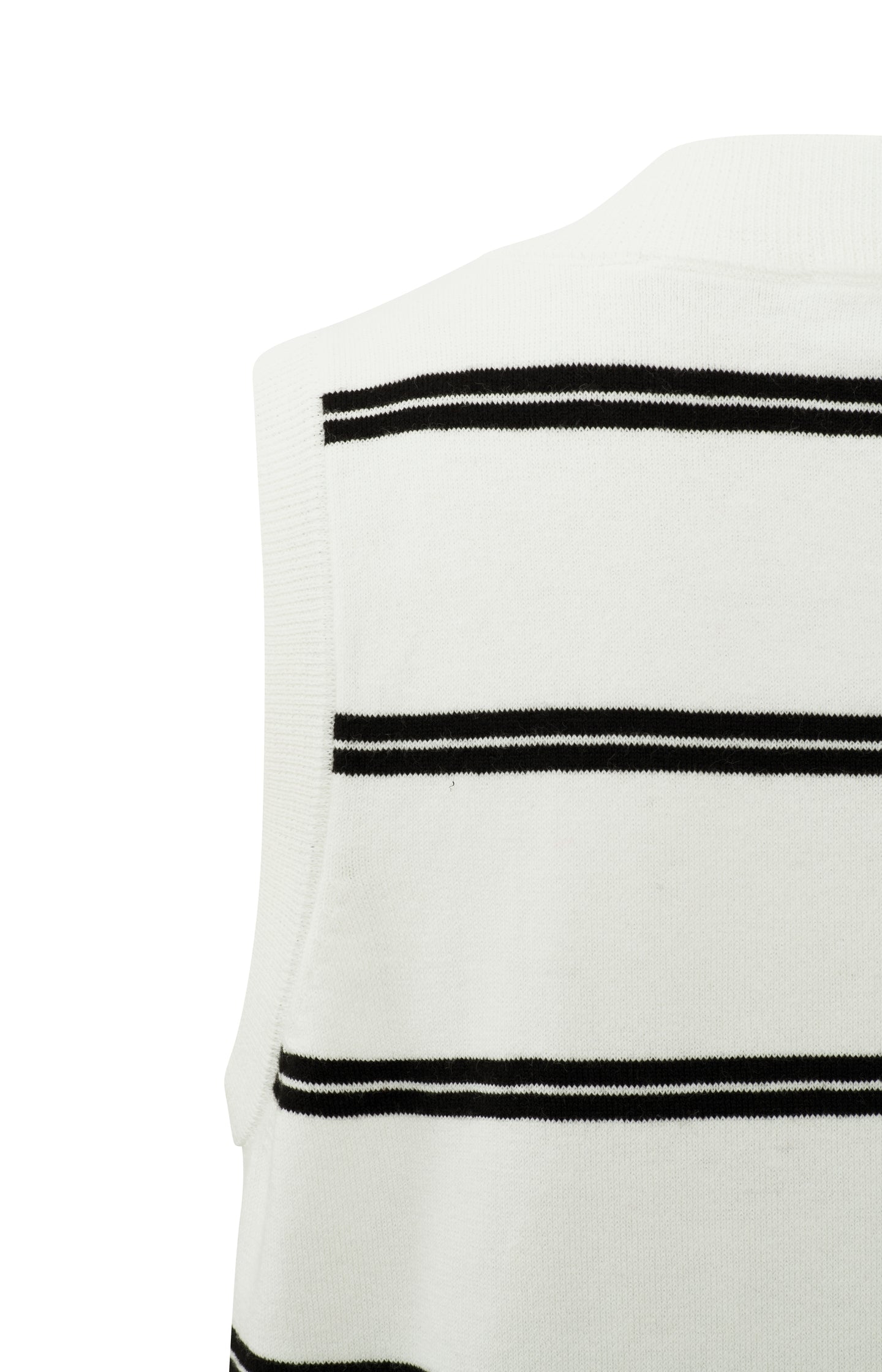 Sleeveless sweater with V-neck and ribbed waistband