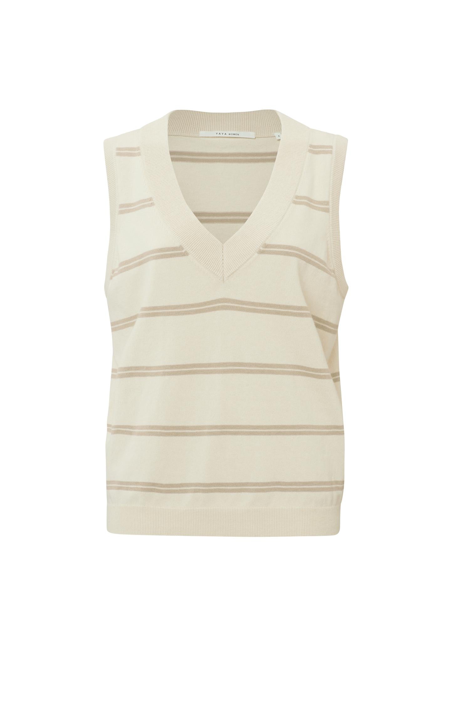 Sleeveless sweater with V-neck and ribbed waistband - Type: product