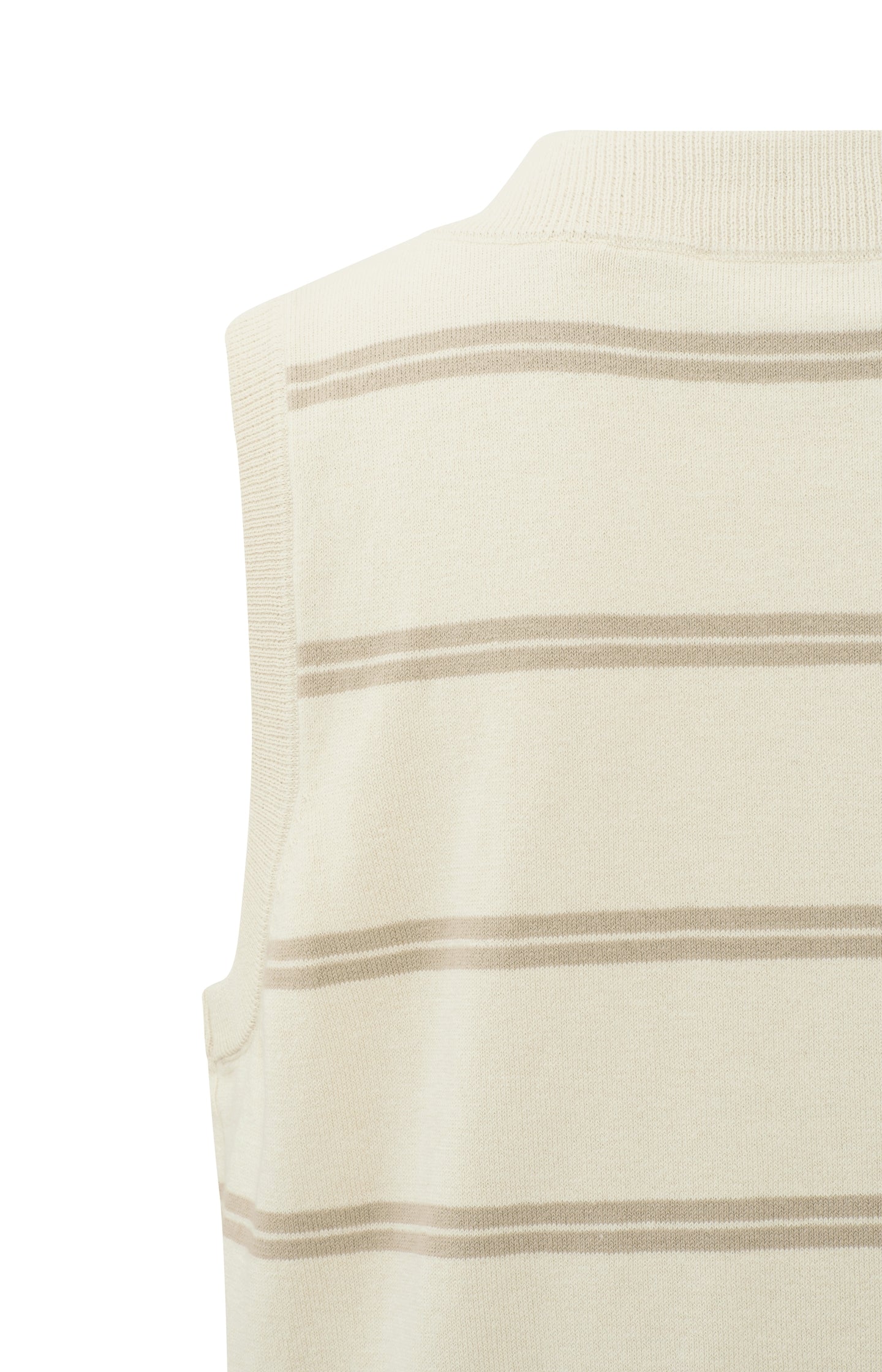 Sleeveless sweater with V-neck and ribbed waistband