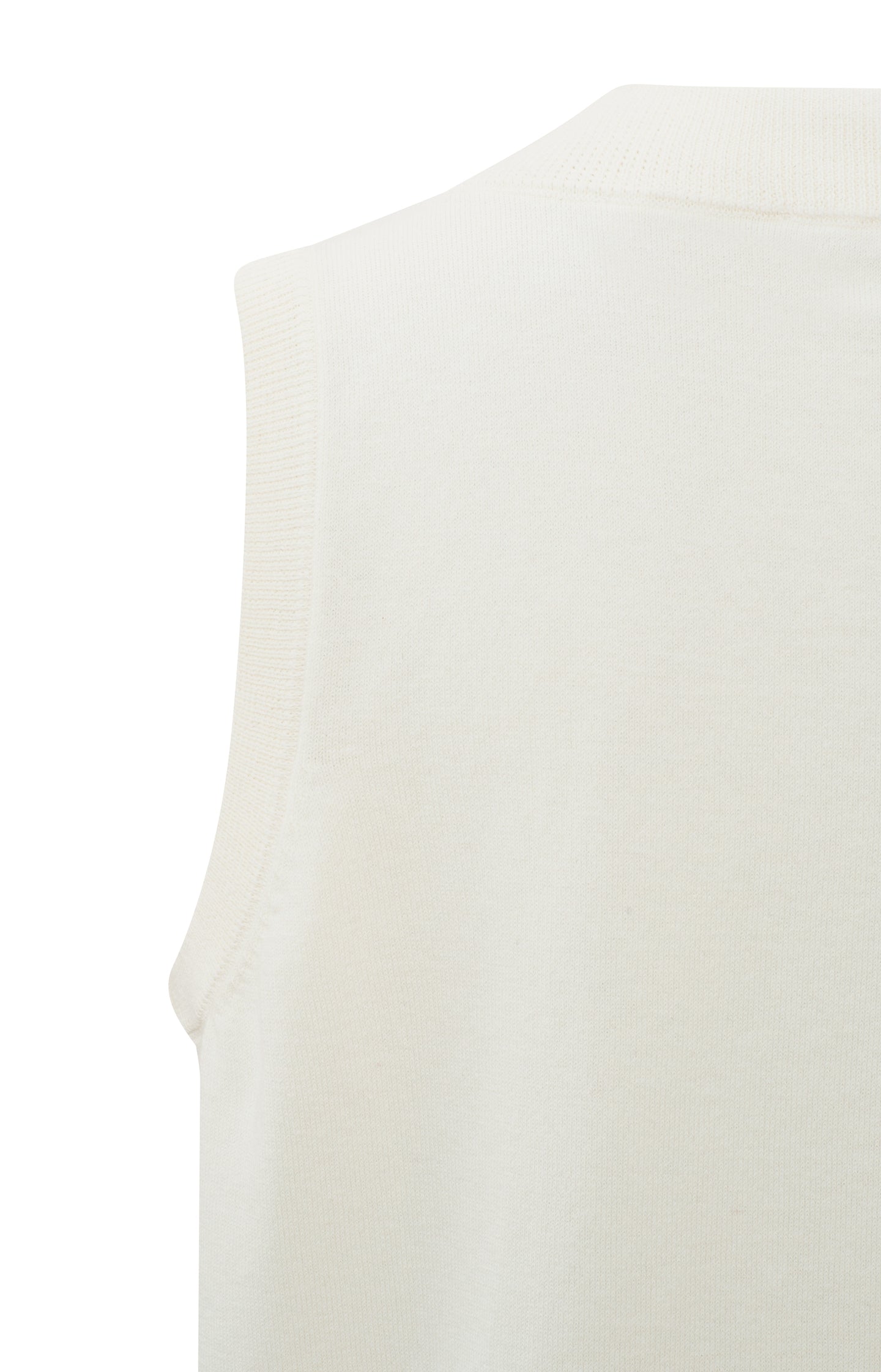 Sleeveless sweater with V-neck and ribbed waistband