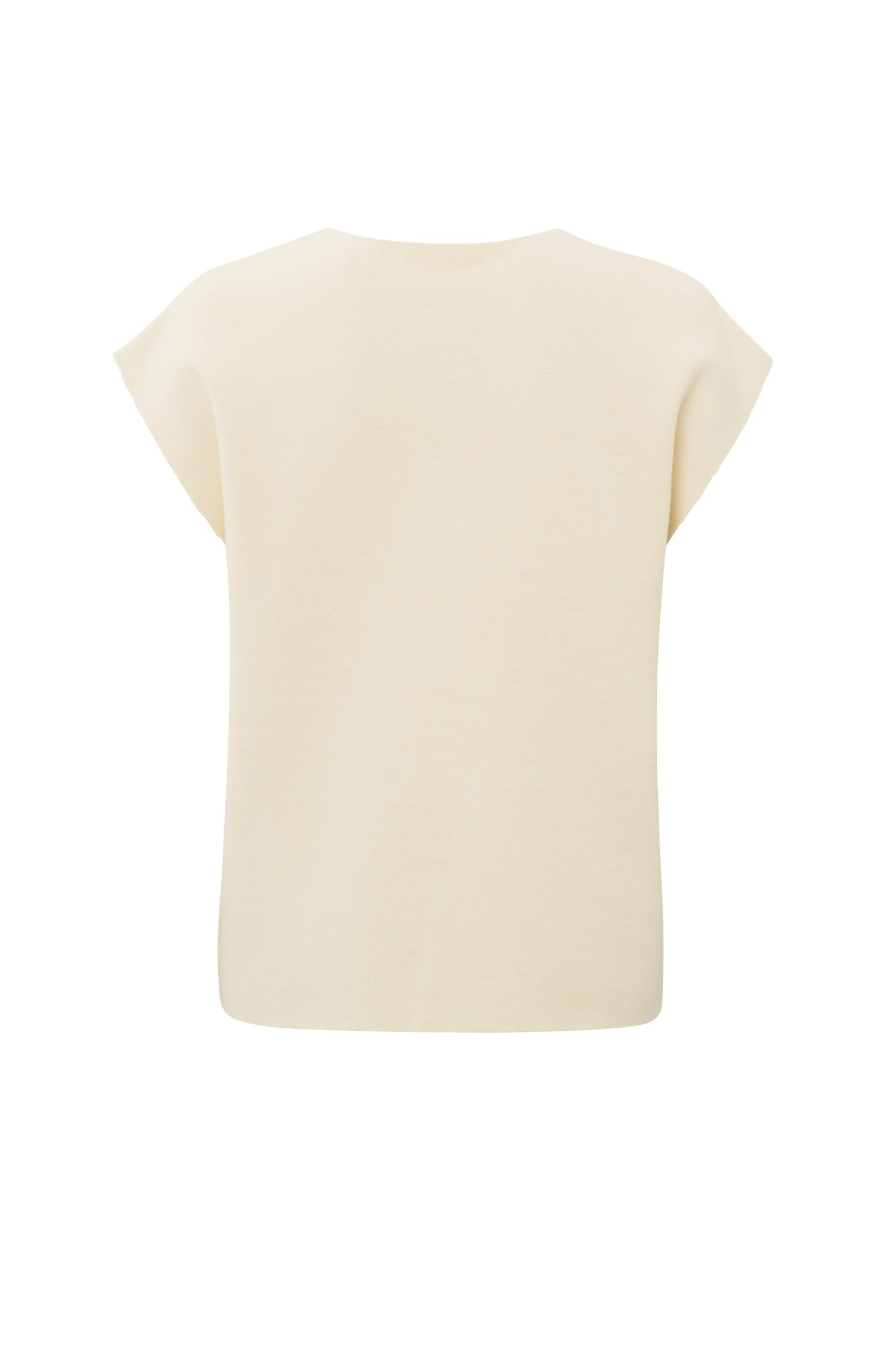 Sleeveless sweater with V-neck and seam detail in relaxed fi