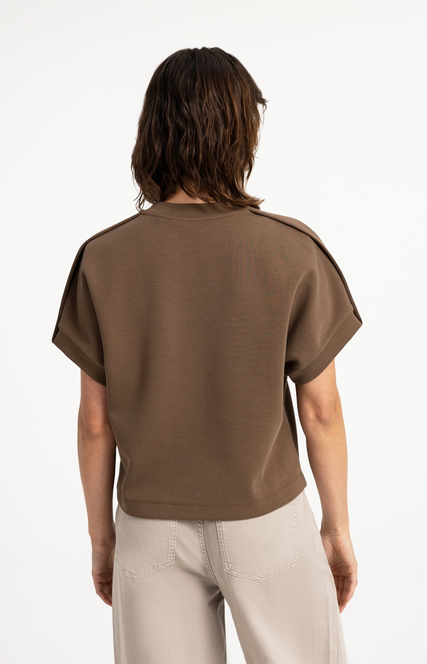 Sleeveless sweatshirt with pleated shoulder detail - Type: lookbook