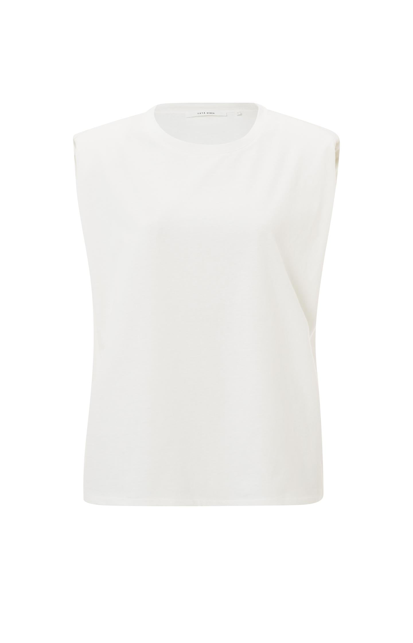 Sleeveless T-shirt with round neck and shoulderpadding - Type: product