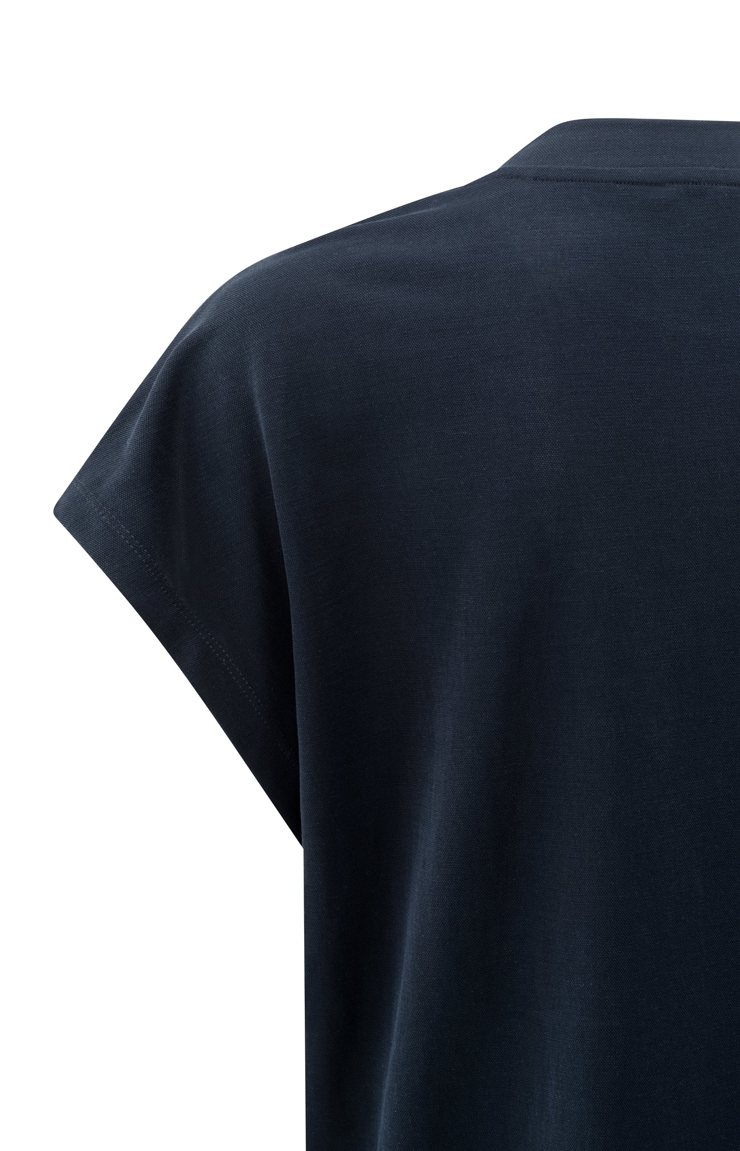Sleeveless top with crew neck and straight fit