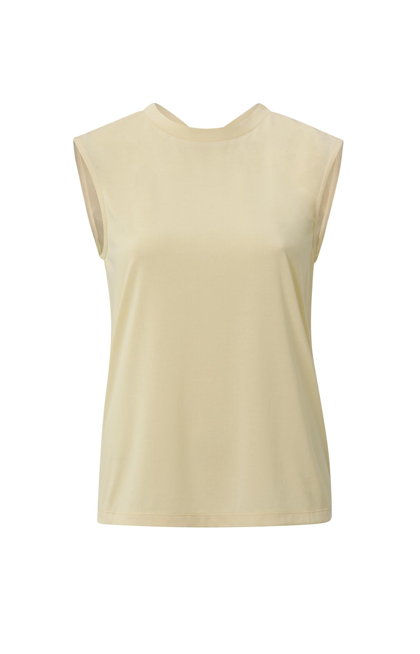 Sleeveless top with crewneck and knotted accent - Type: product