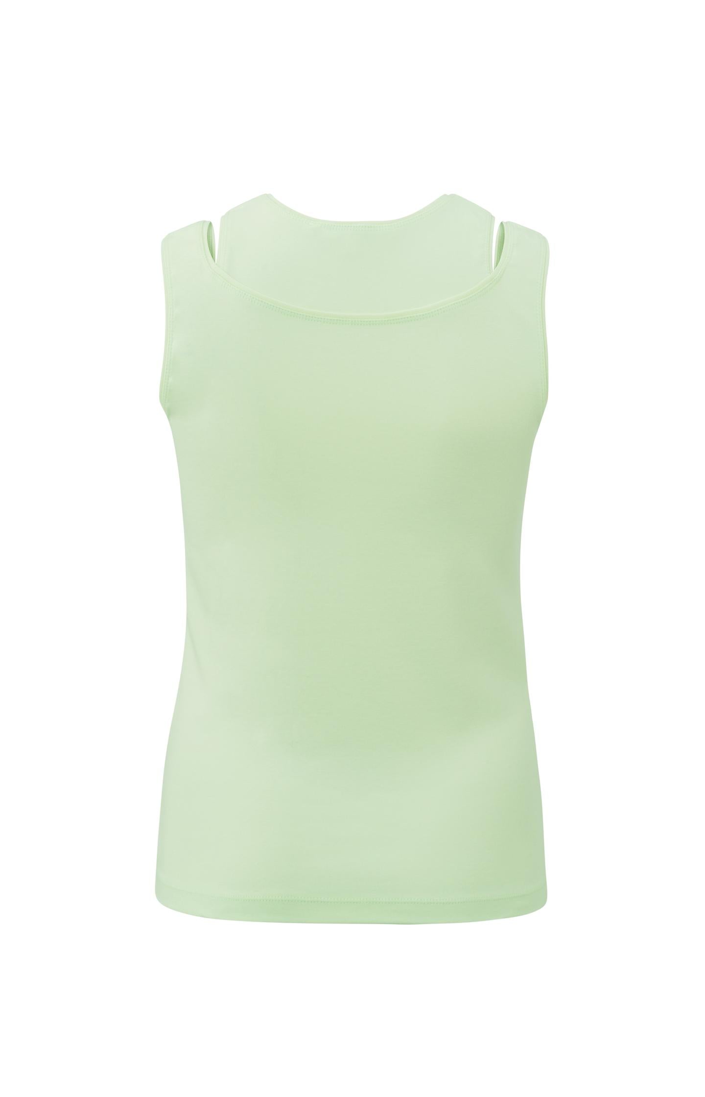 Sleeveless top with double layer effect in regular fit