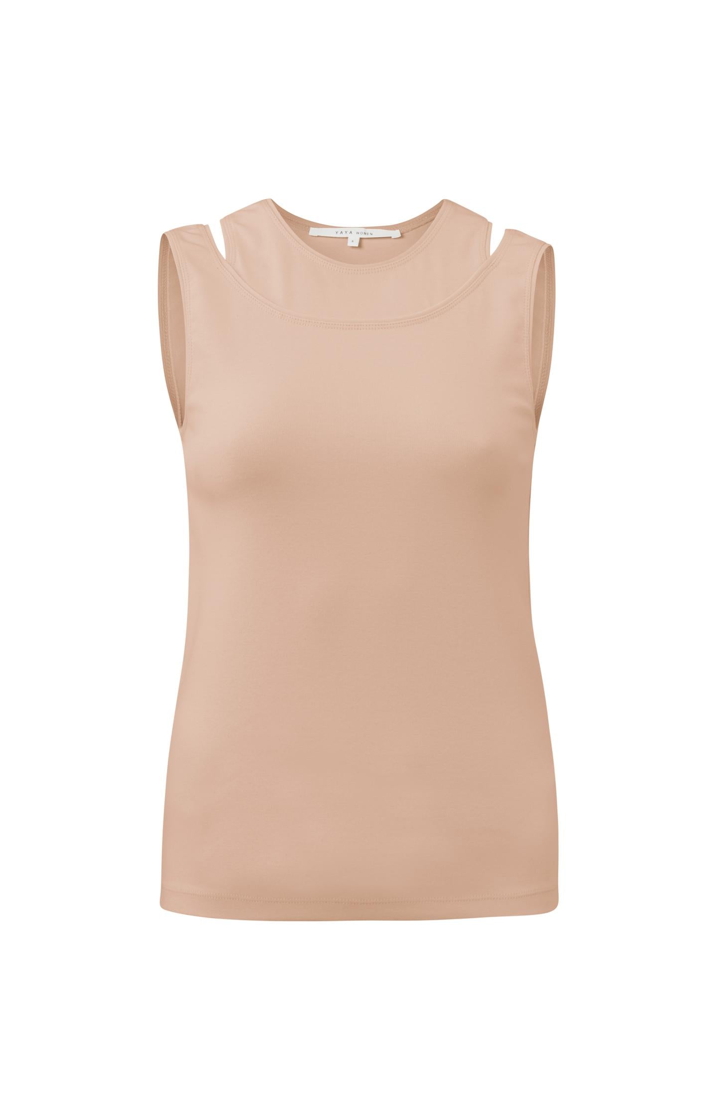 Sleeveless top with double layer effect in regular fit - Type: product