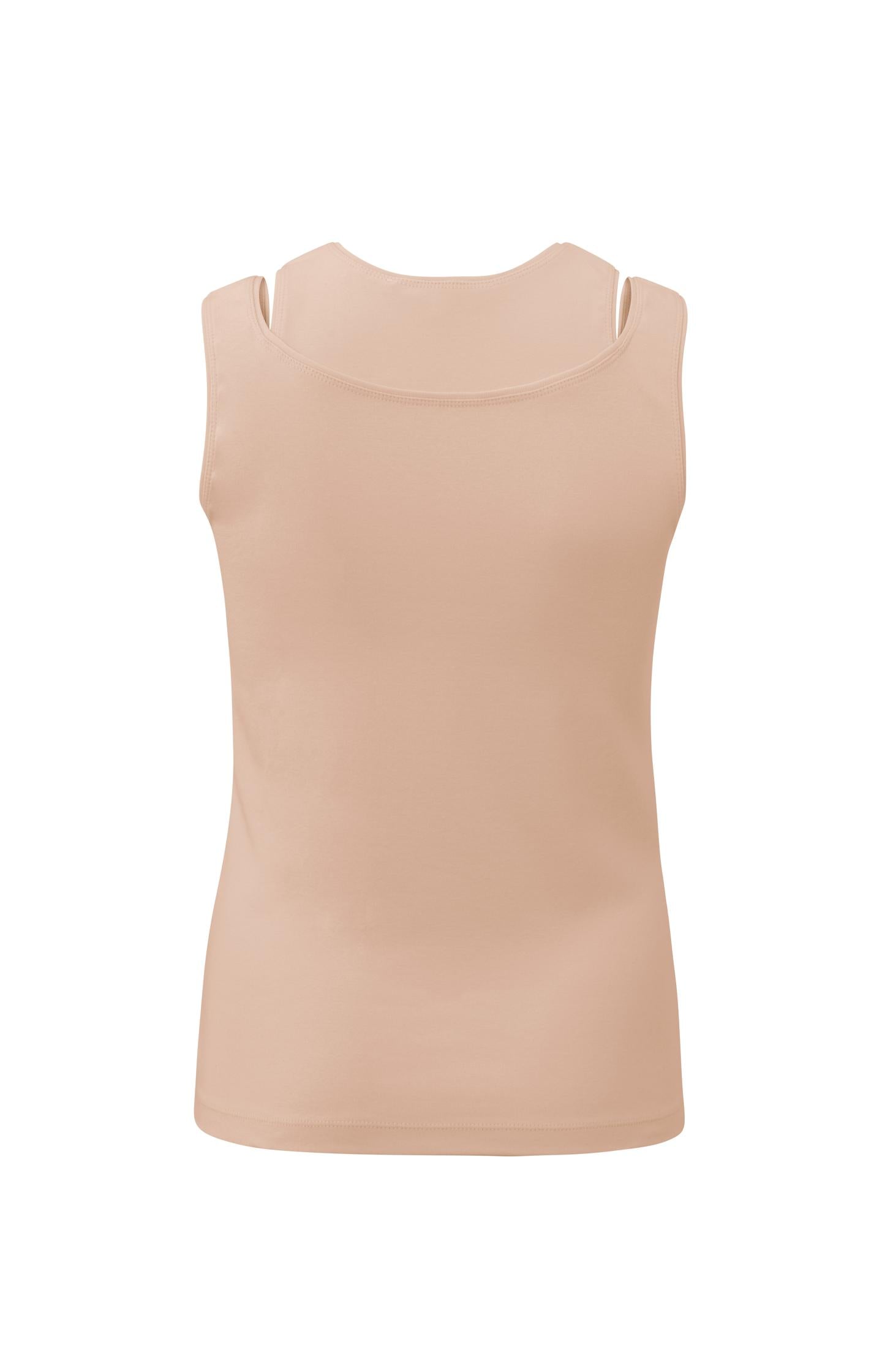 Sleeveless top with double layer effect in regular fit