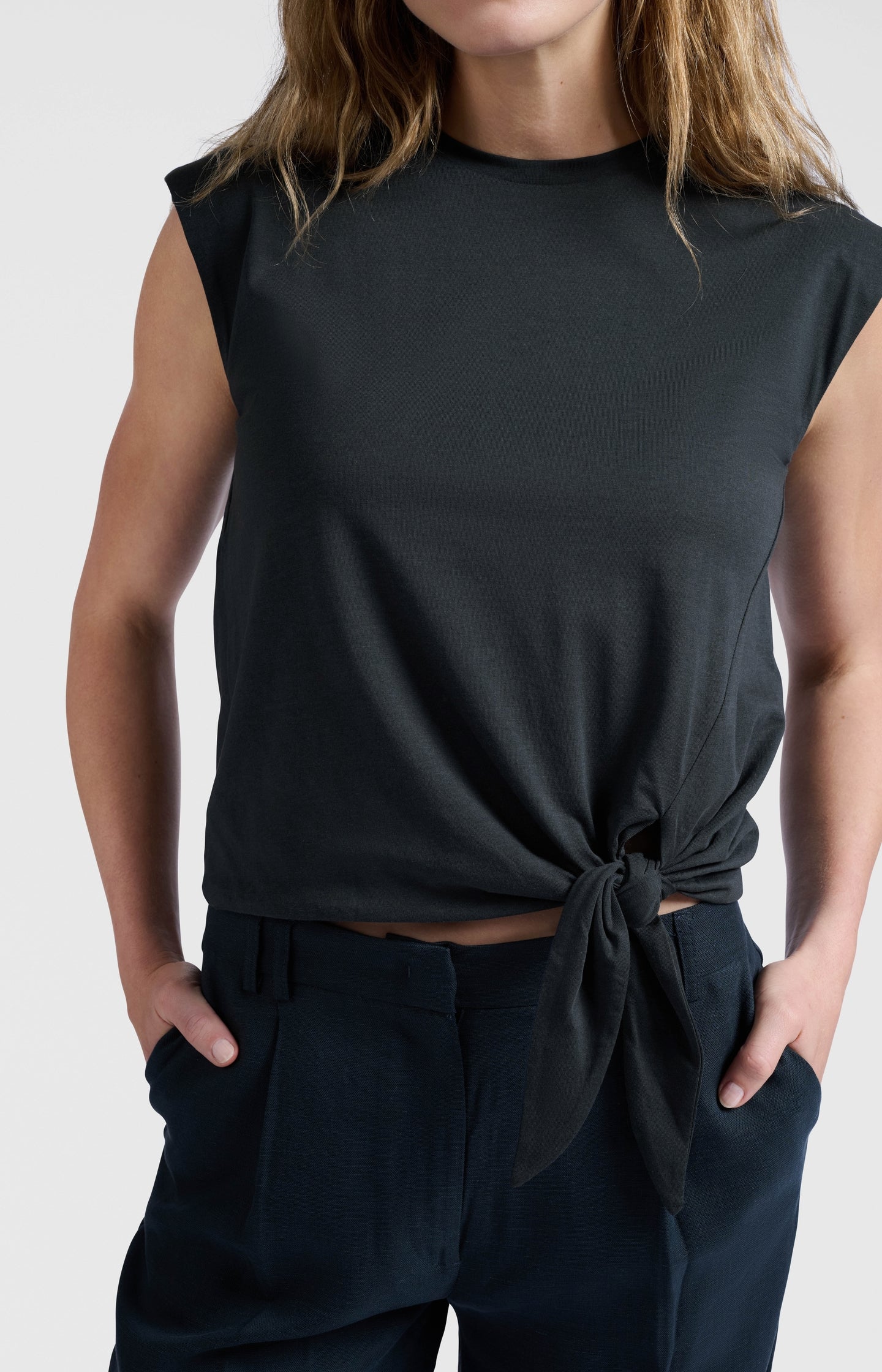 Sleeveless top with knot detail