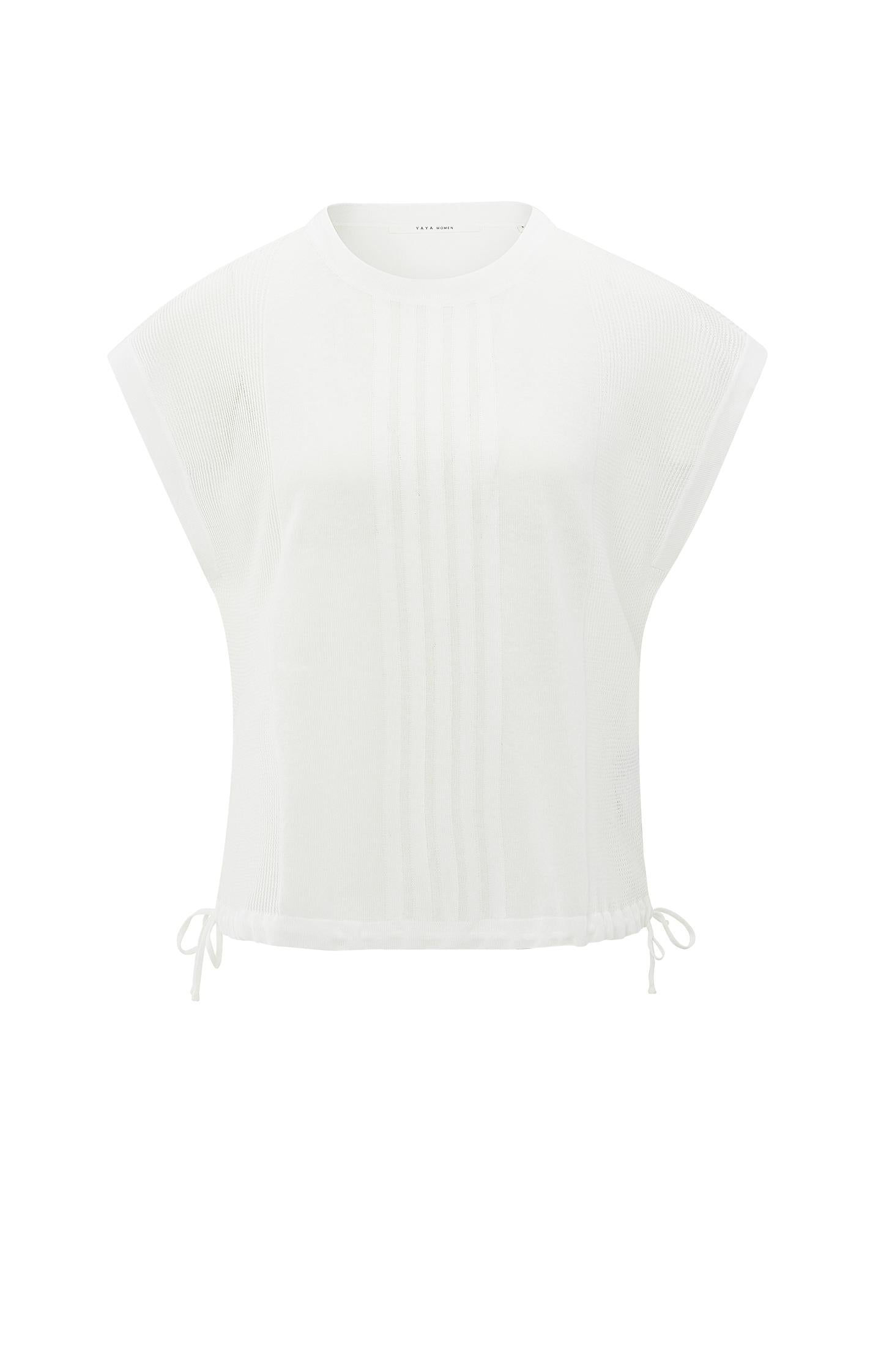 Sleeveless top with lines and drawstring hem - Type: product