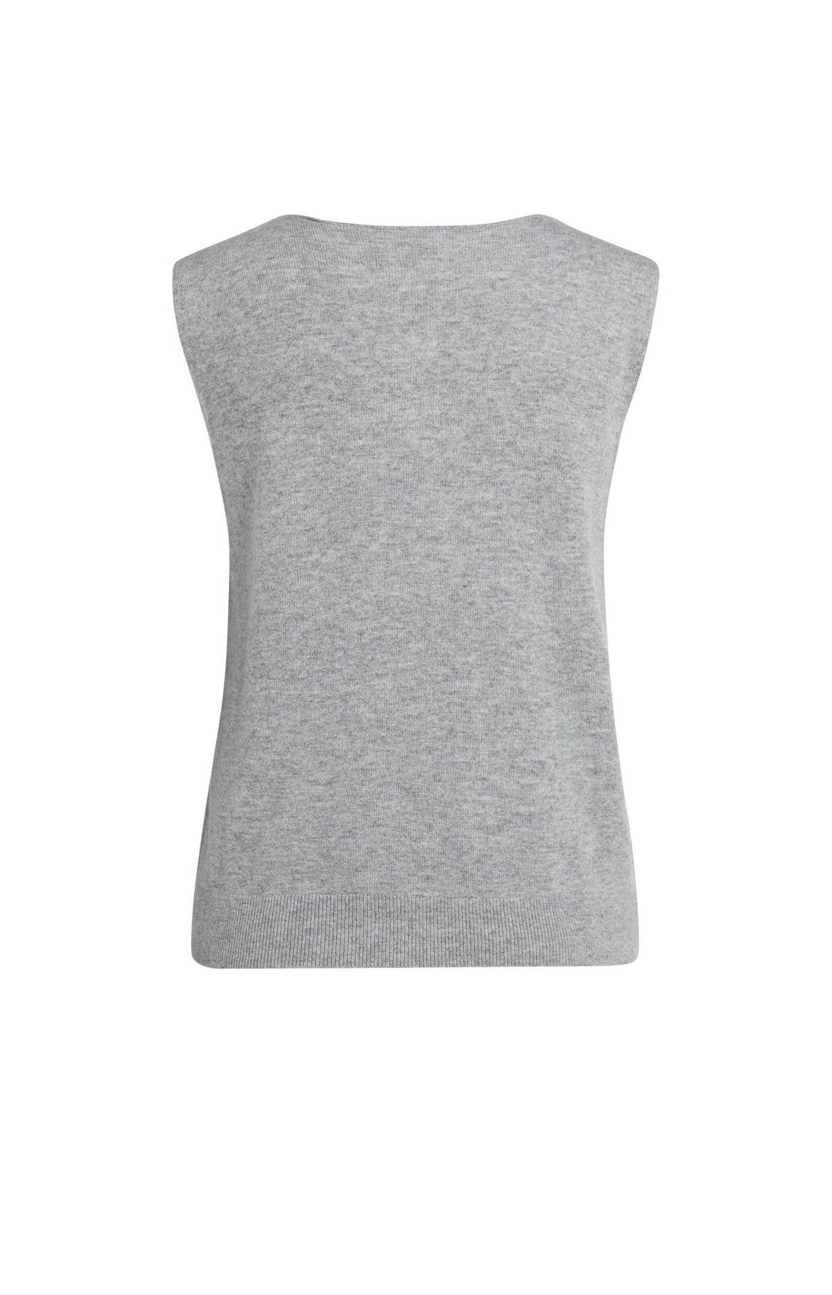 Sleeveless top with open collar - Grey