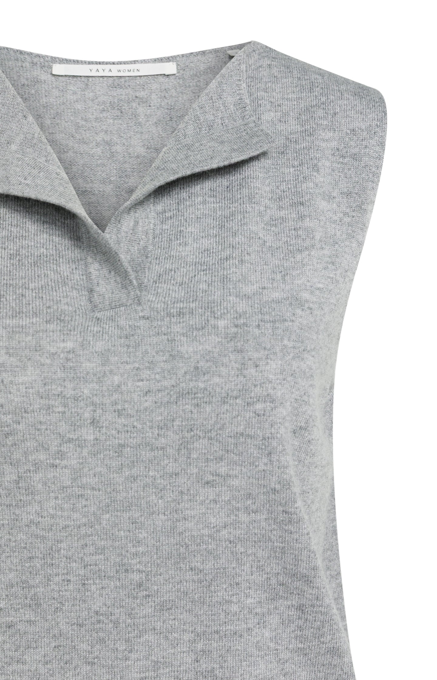 Sleeveless top with open collar - Type: product