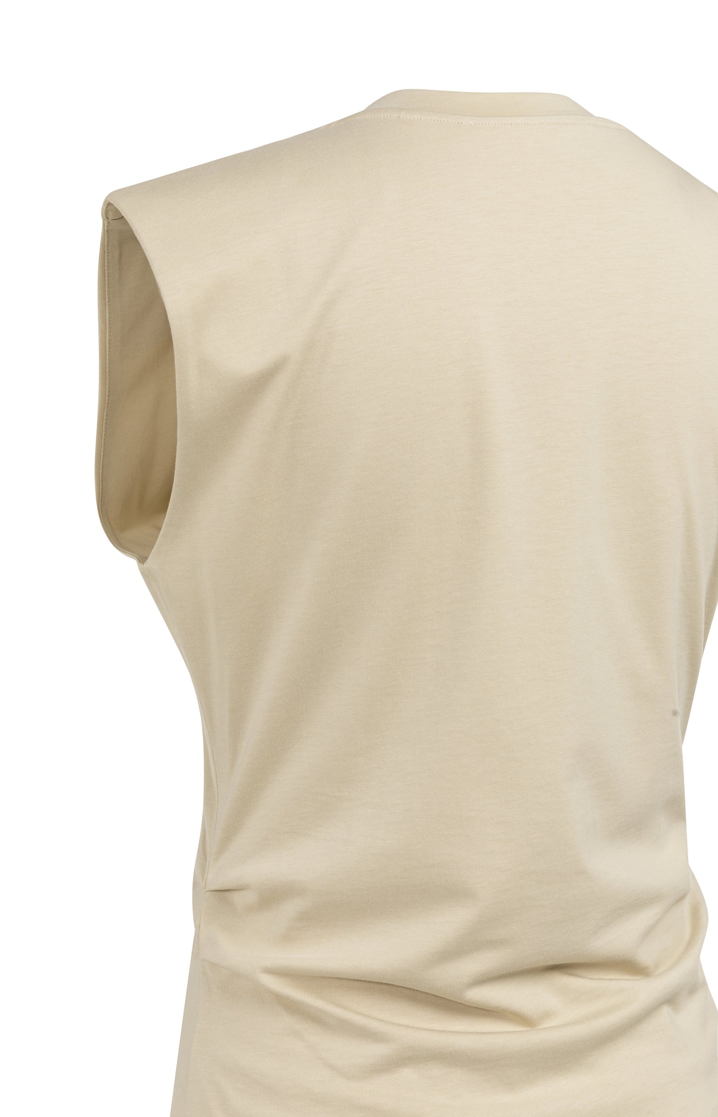 Sleeveless top with pleated sideseams
