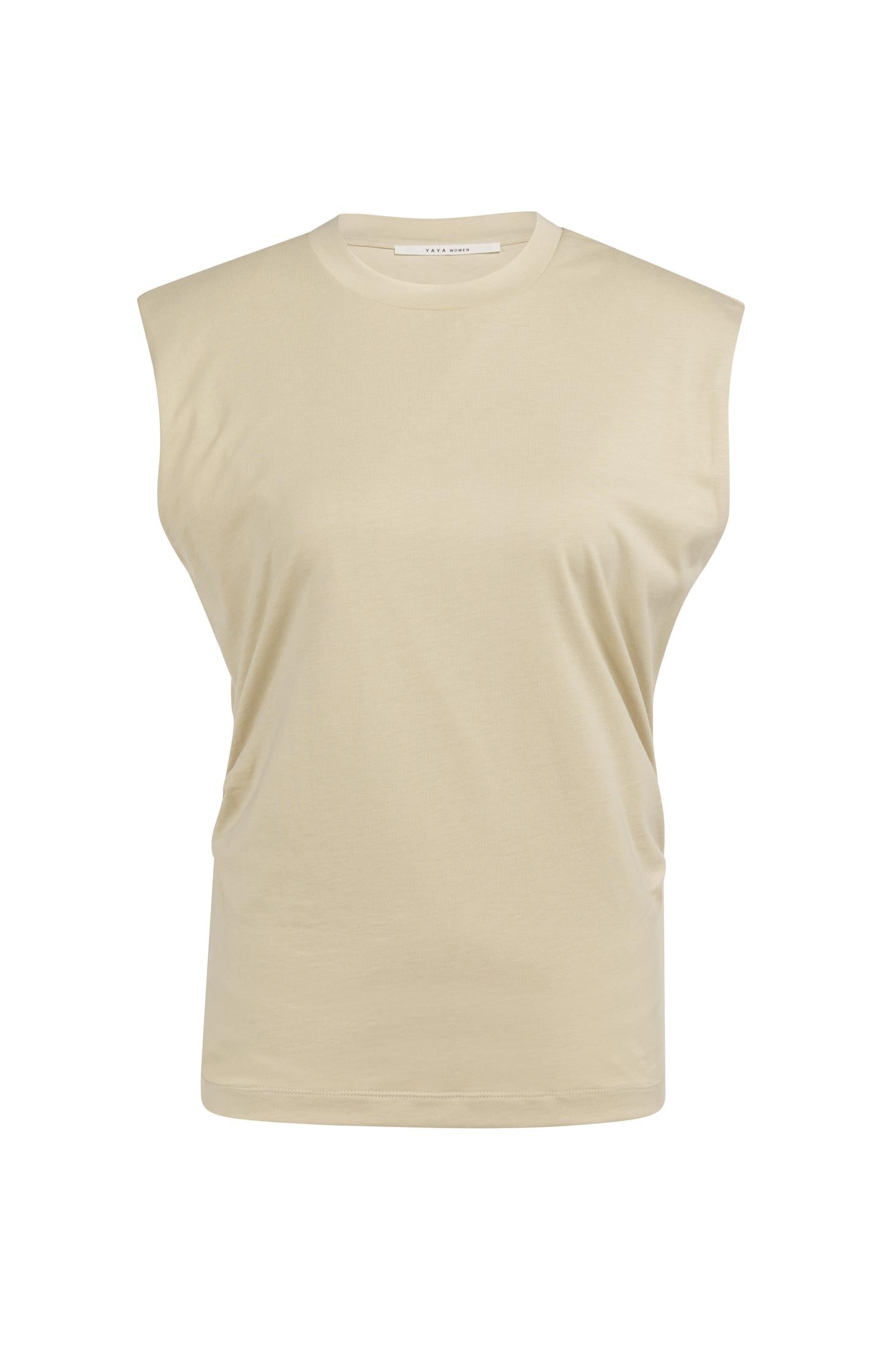 Sleeveless top with pleated sideseams - Type: product