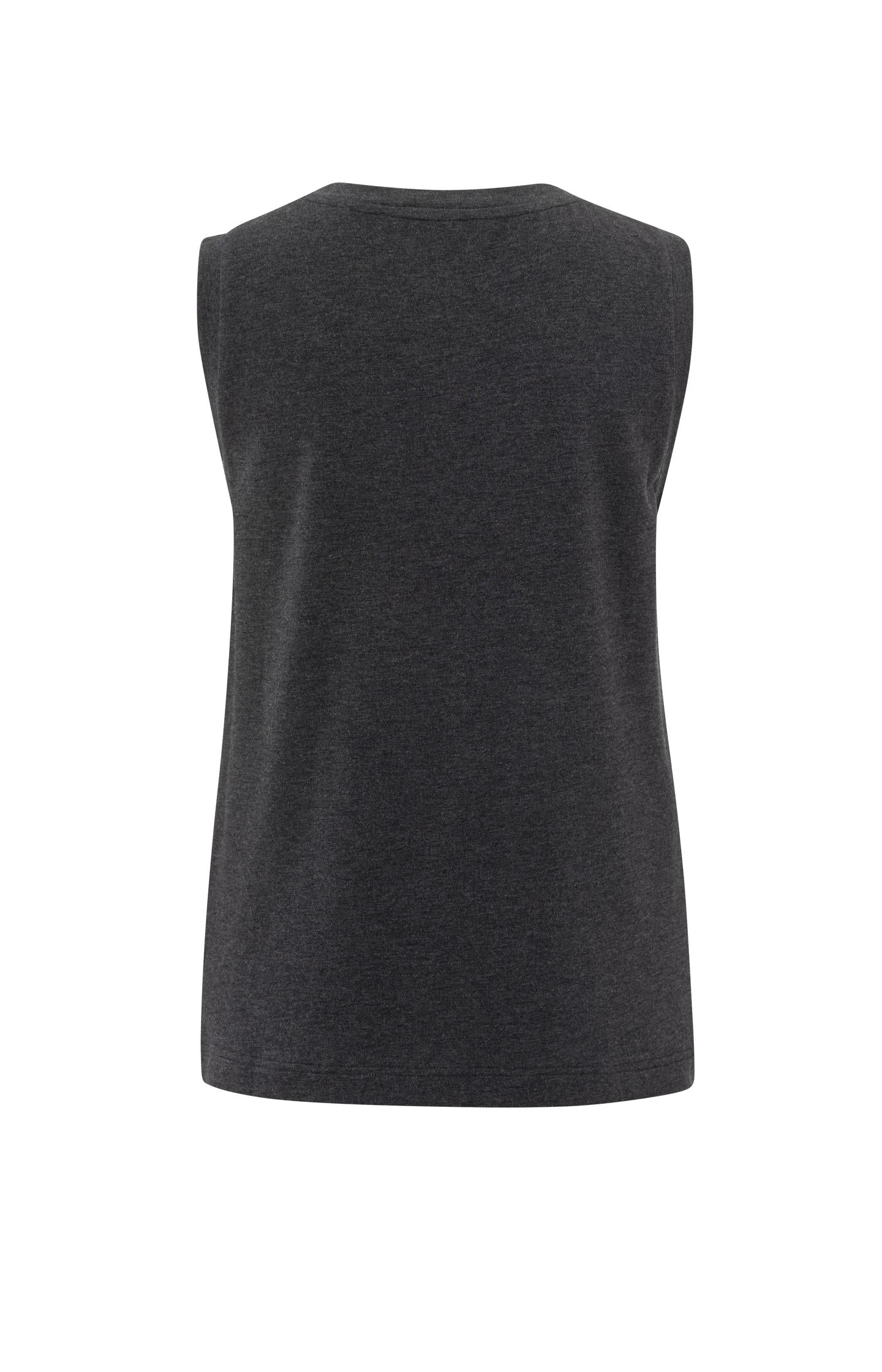 Sleeveless top with round neck and a relaxed fit