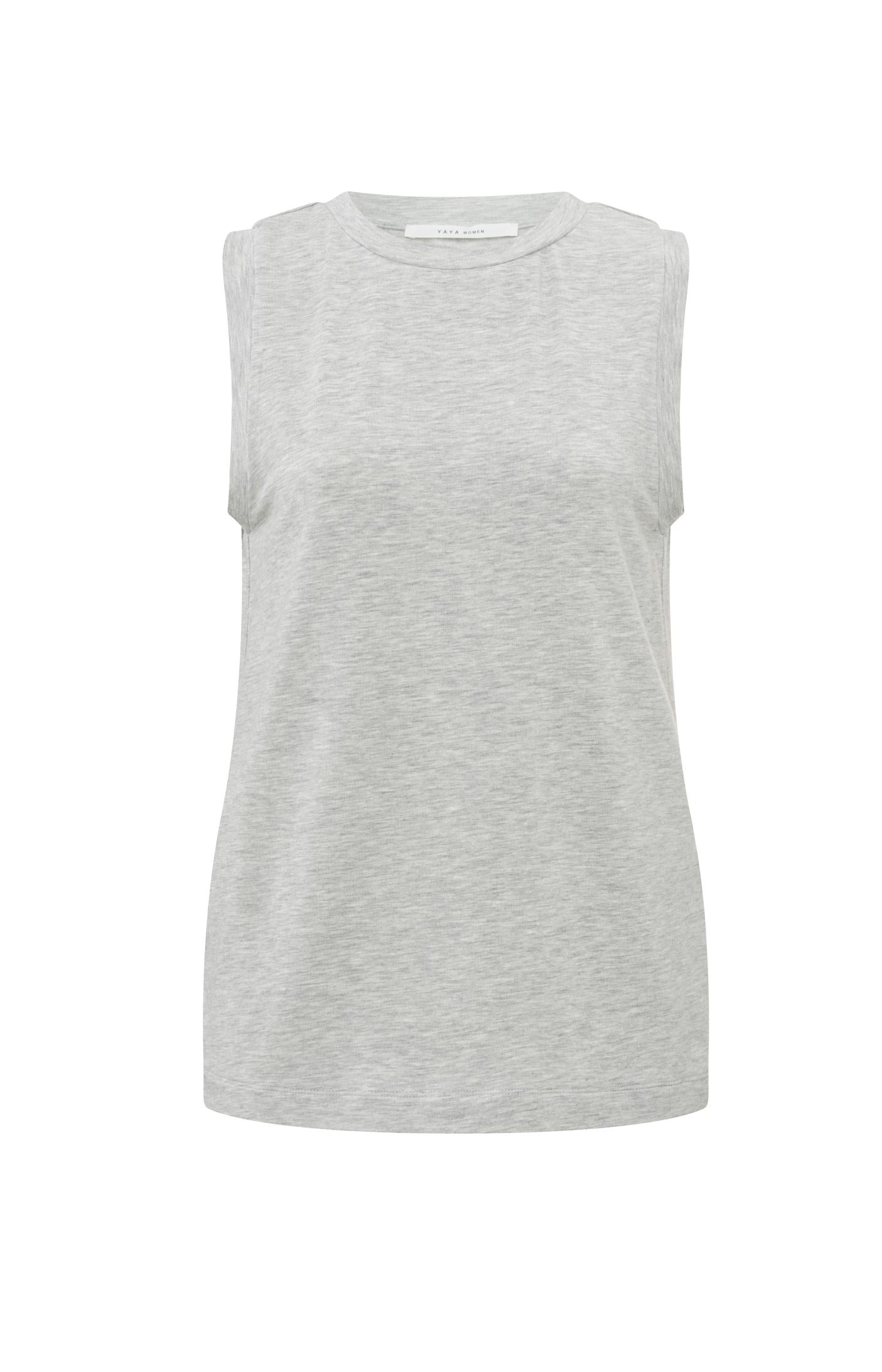 Sleeveless top with round neck and a relaxed fit - Type: product