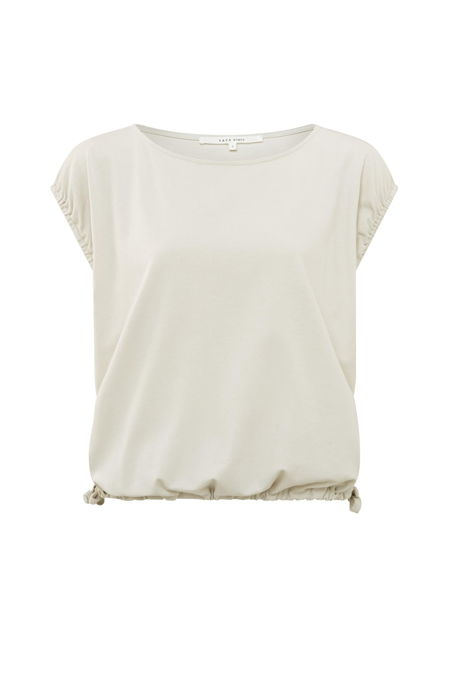 Sleeveless top with round neck and drawstring in boxy fit - Moonstruck Grey - Type: product