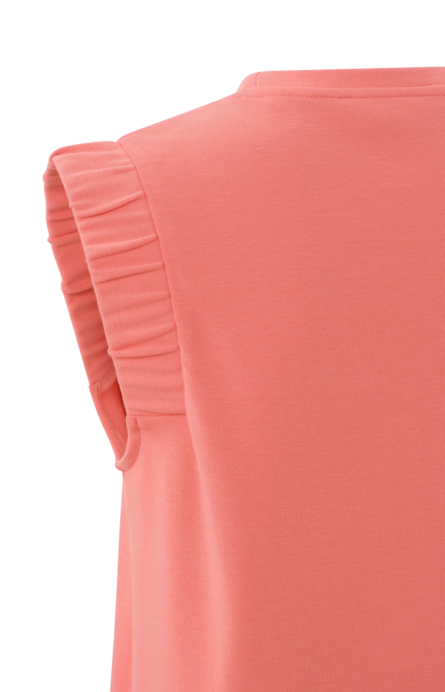 Sleeveless top with round neck and subtle shoulder detail