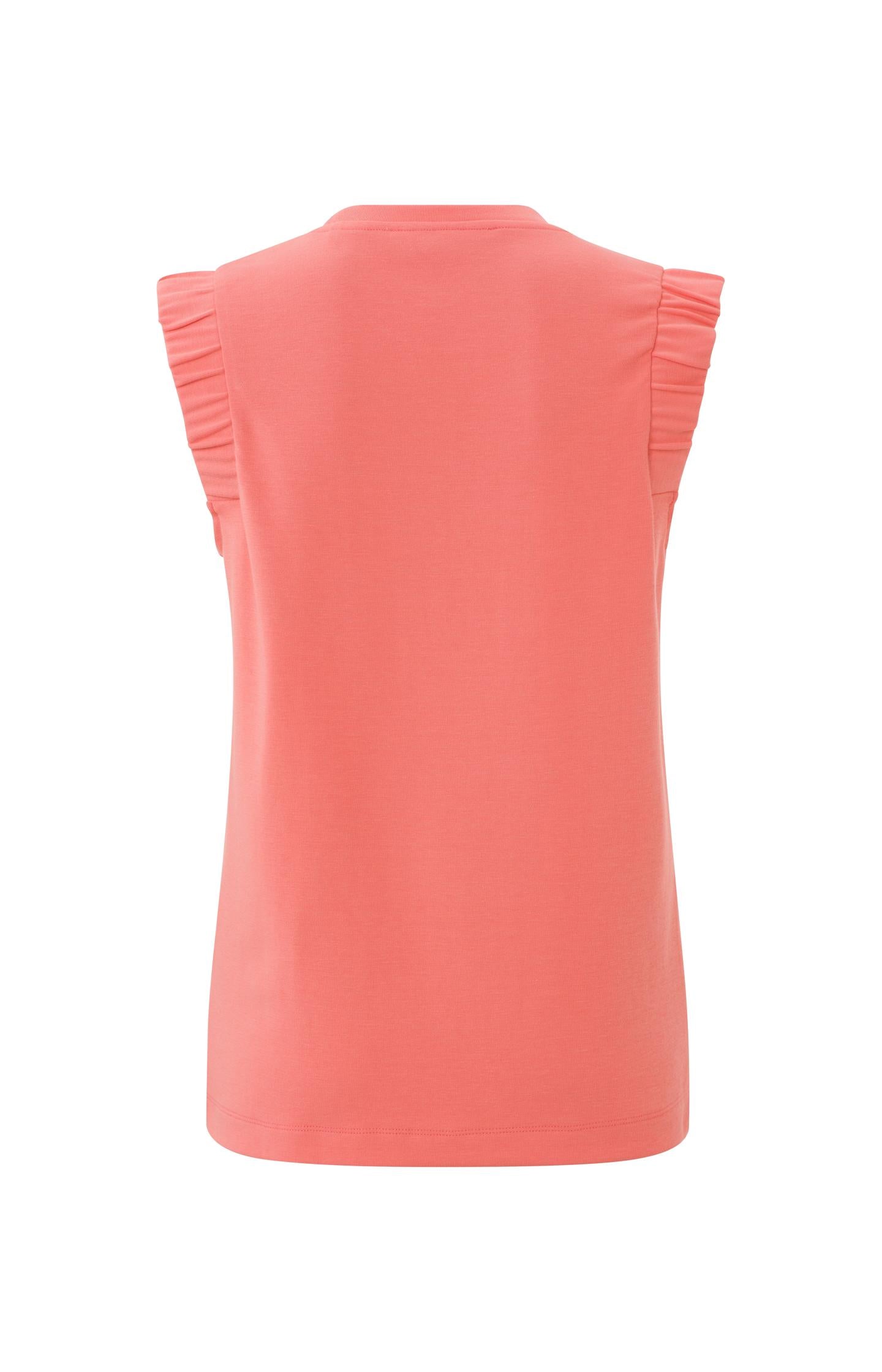 Sleeveless top with round neck and subtle shoulder detail