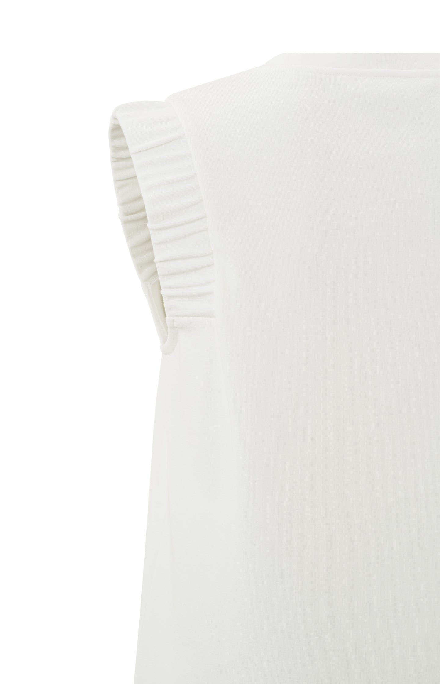 Sleeveless top with round neck and subtle shoulder detail