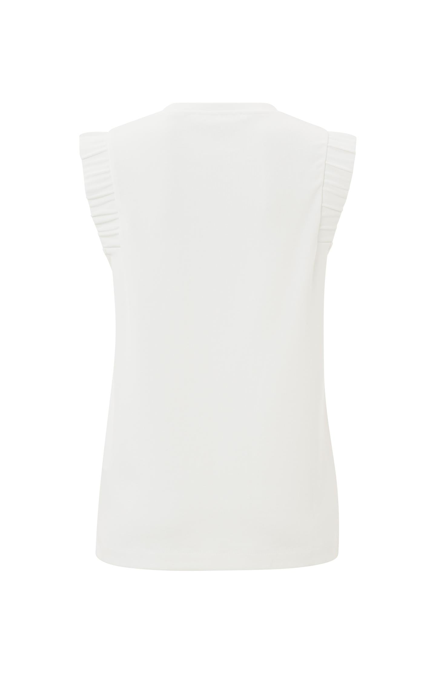 Sleeveless top with round neck and subtle shoulder detail