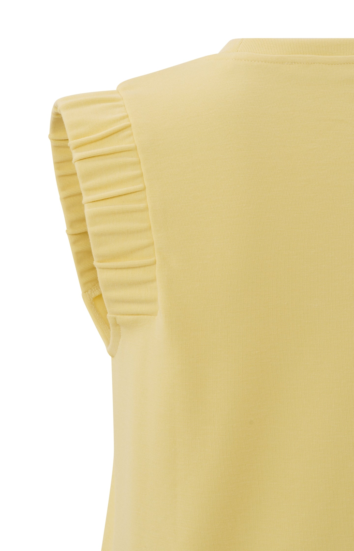 Sleeveless top with round neck and subtle shoulder detail