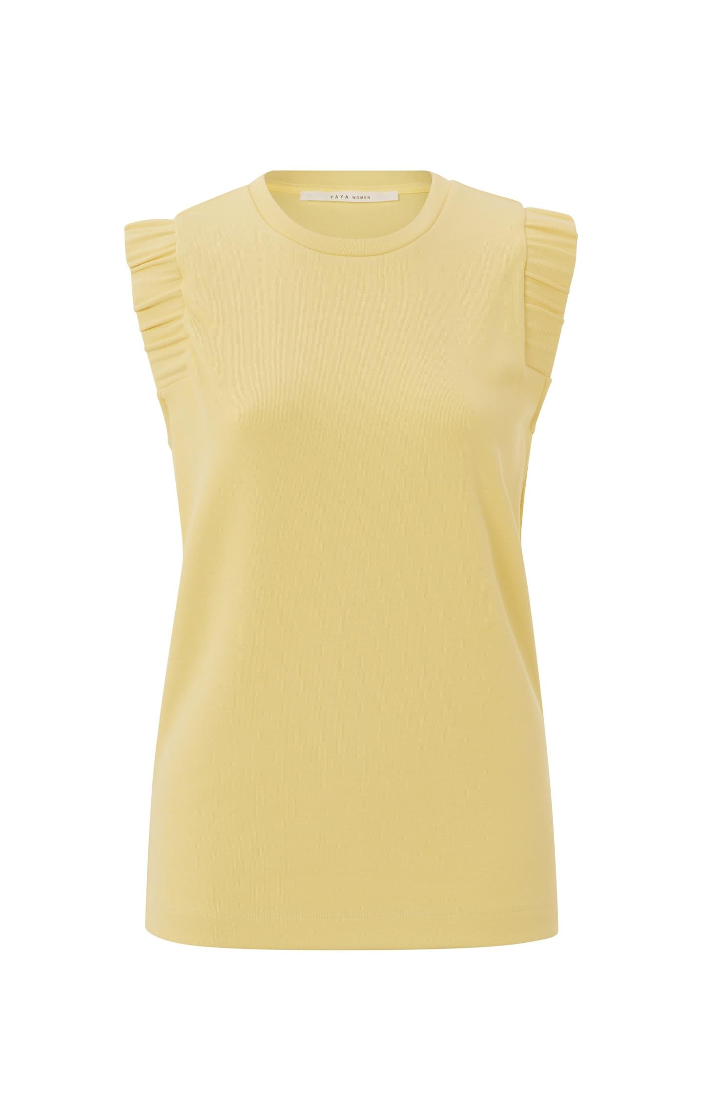 Sleeveless top with round neck and subtle shoulder detail - Type: product