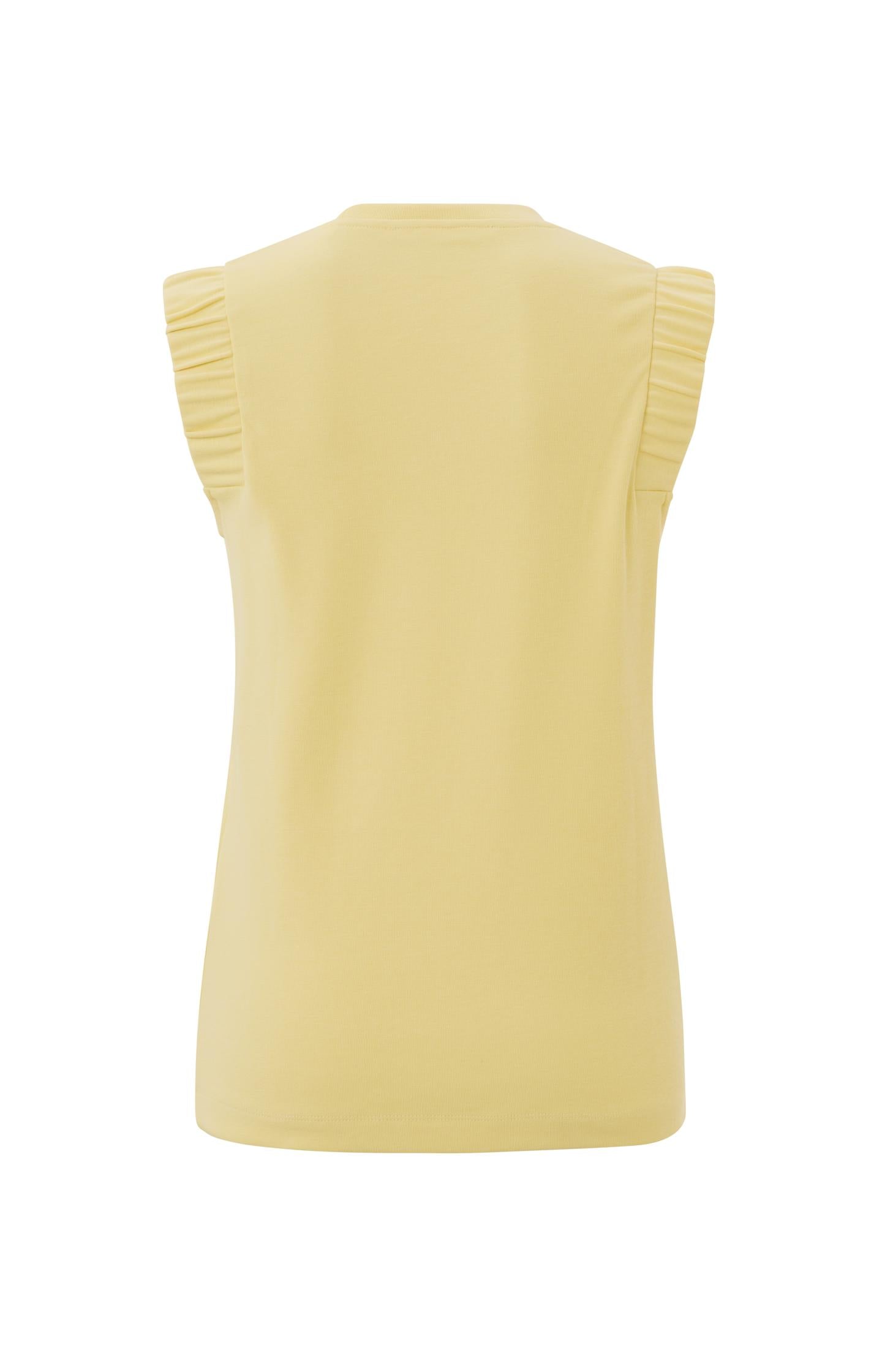 Sleeveless top with round neck and subtle shoulder detail