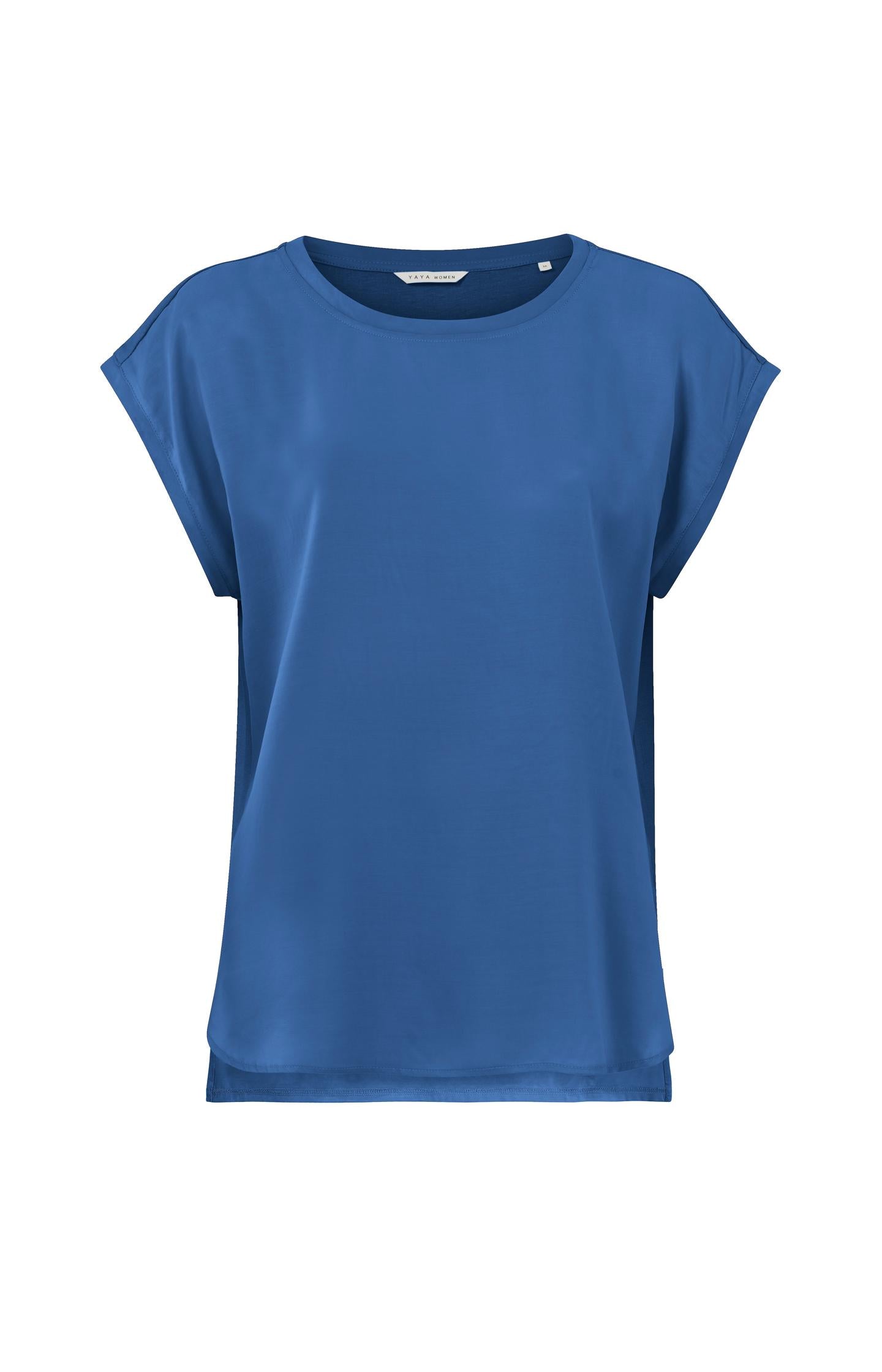 Sleeveless top with round neck in fabrix mix - Type: product