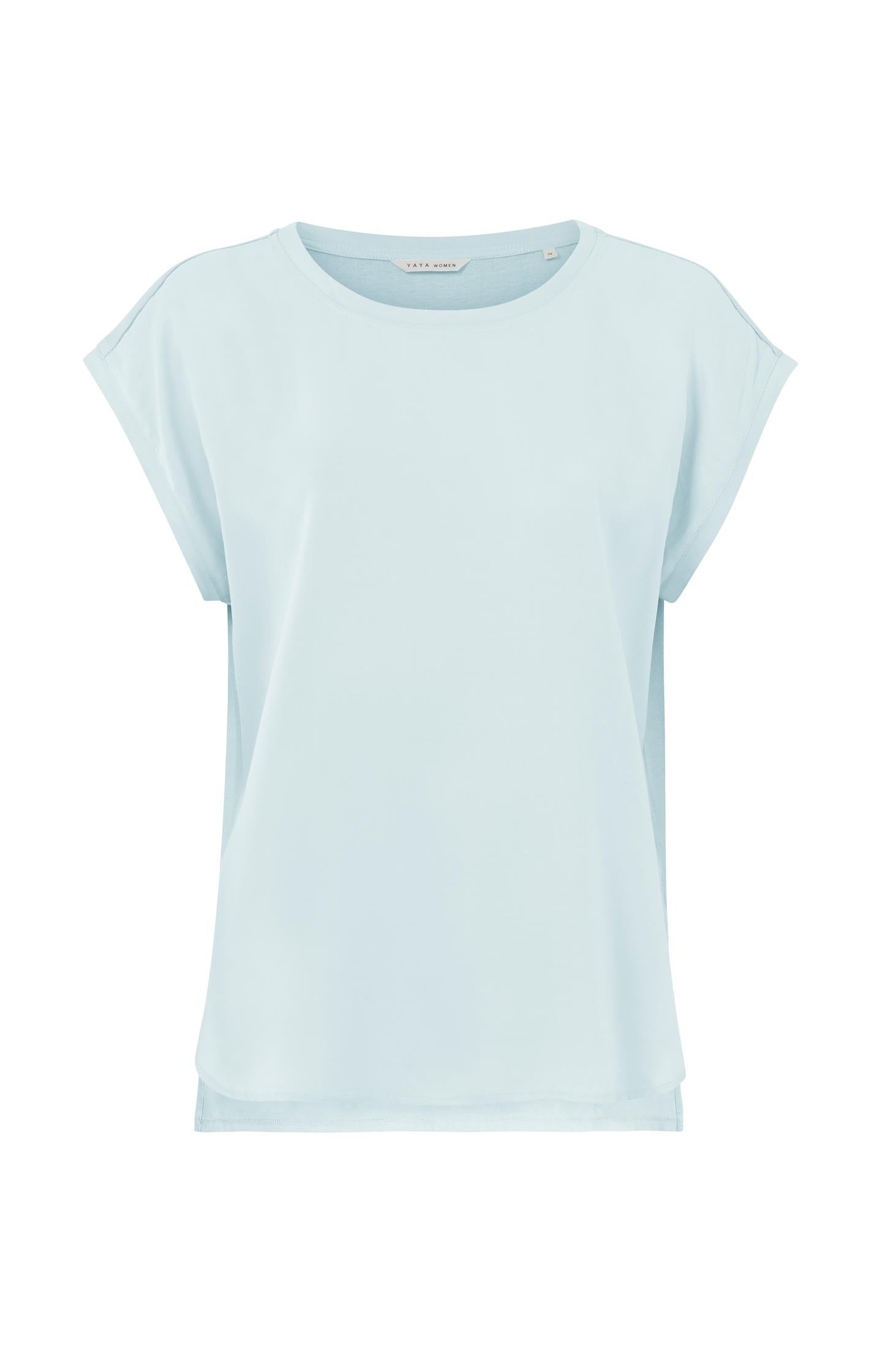 Sleeveless top with round neck in fabrix mix - Type: product