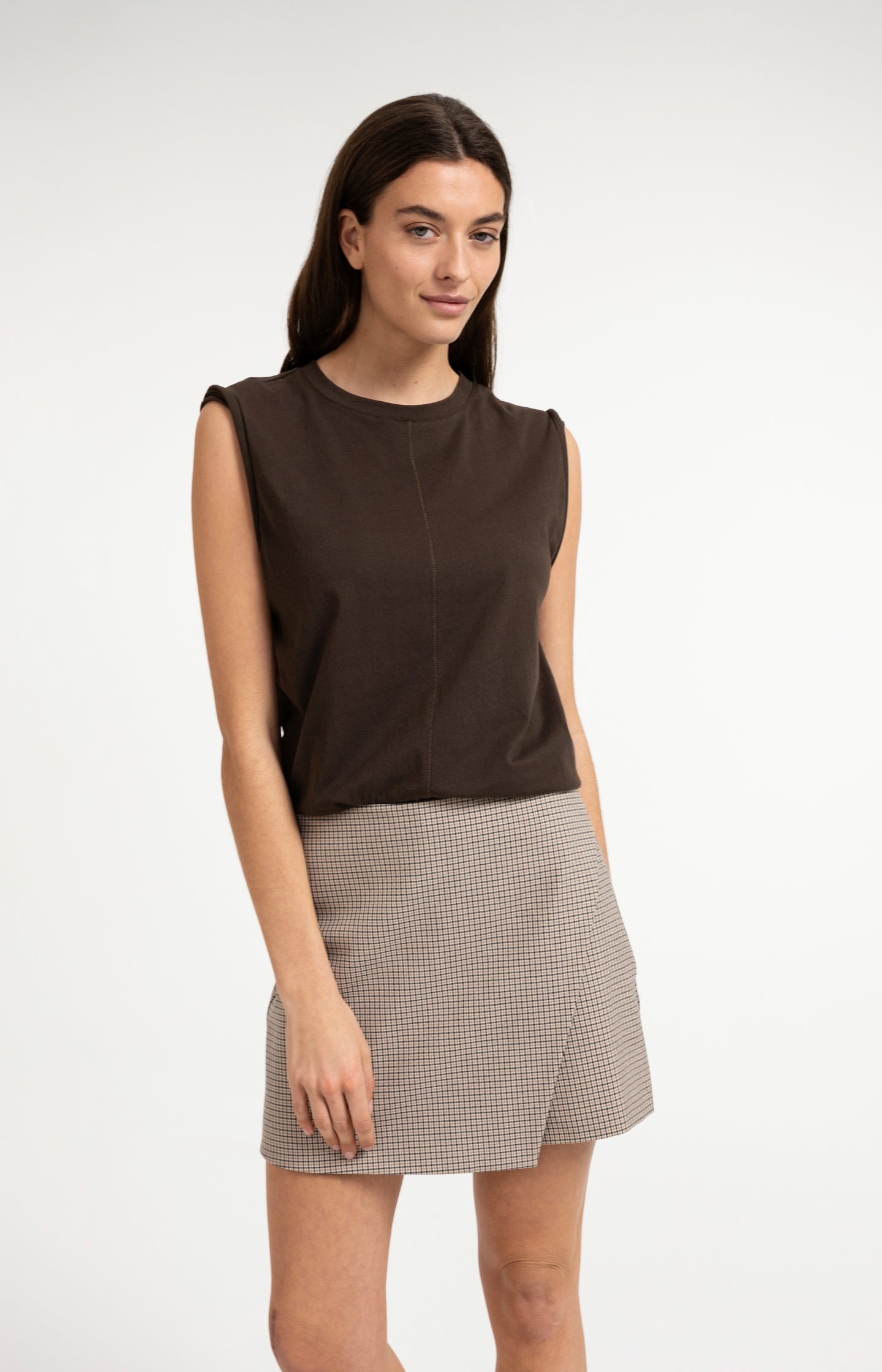 Sleeveless top with subtle sleeve details