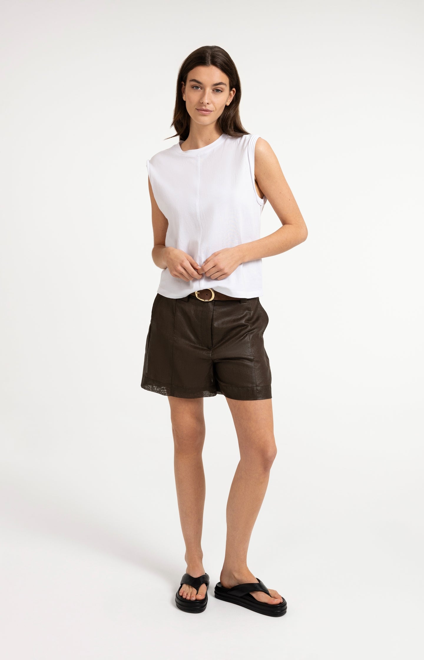 Sleeveless top with subtle sleeve details