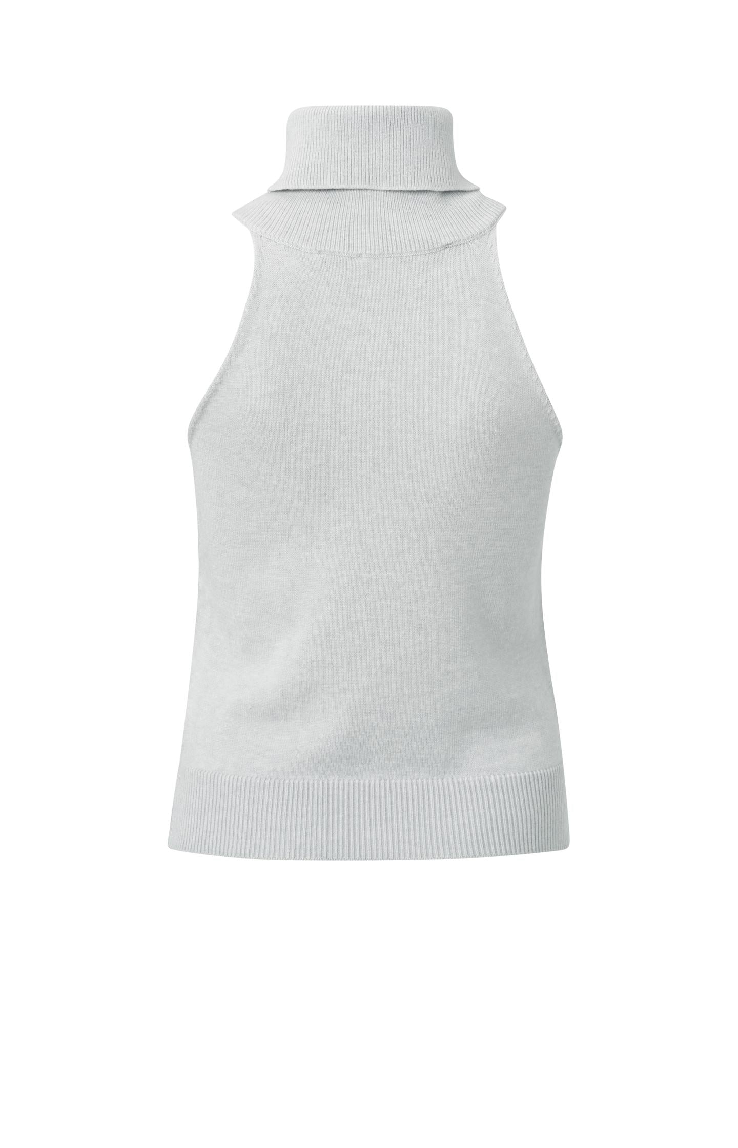 Sleeveless top with turtleneck and