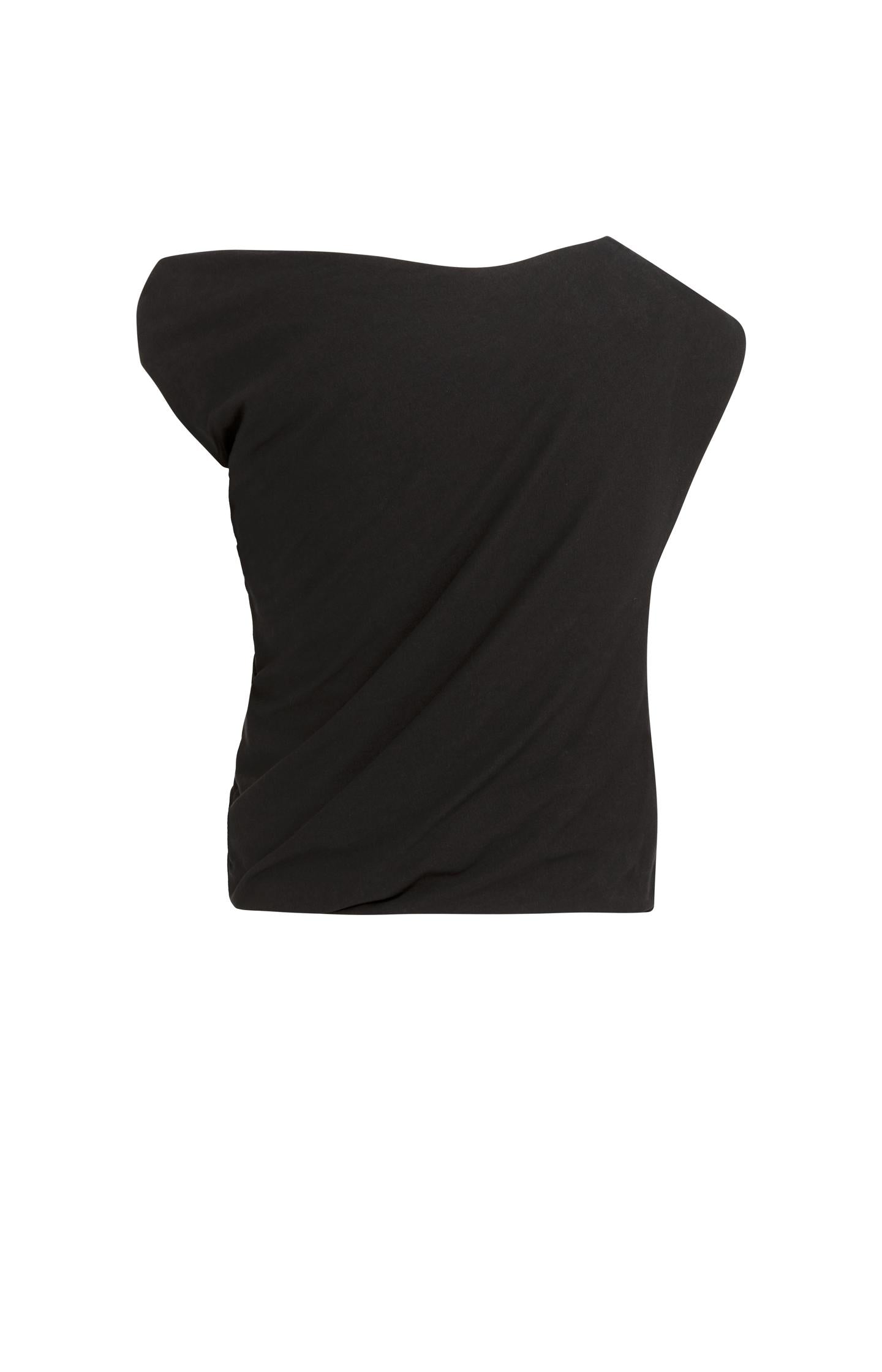 Sleeveless top with twisted shoulder detail