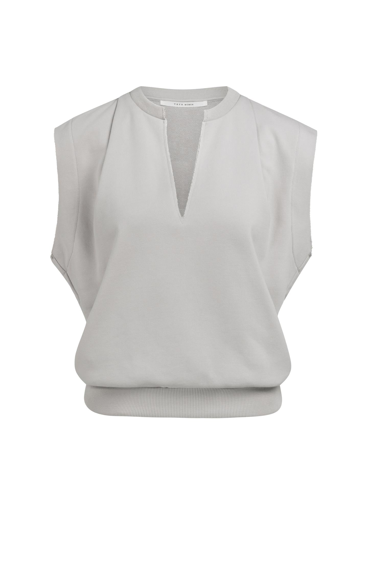 Sleeveless V-neck sweater with relaxed fit - Type: lookbook