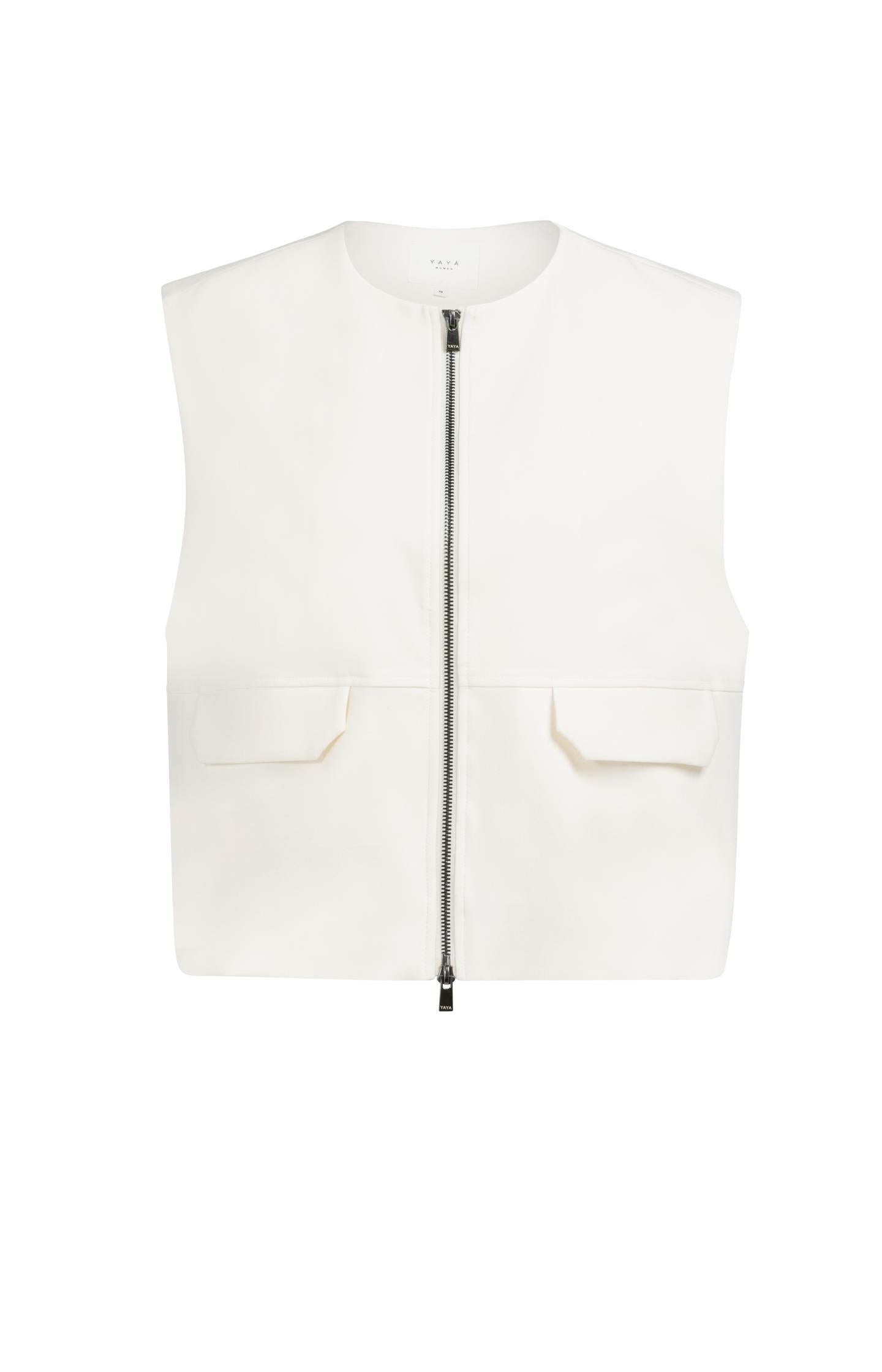 Sleeveless woven jacket with balloon-shaped hem - Type: product
