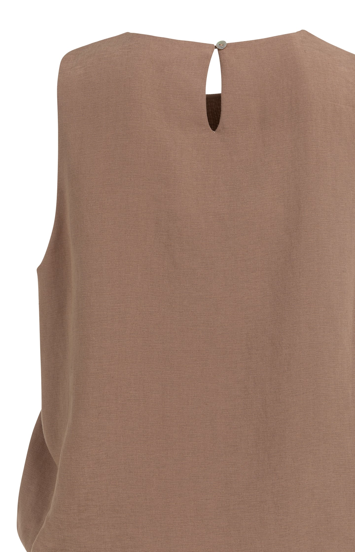 Sleeveless woven top with balloon hem