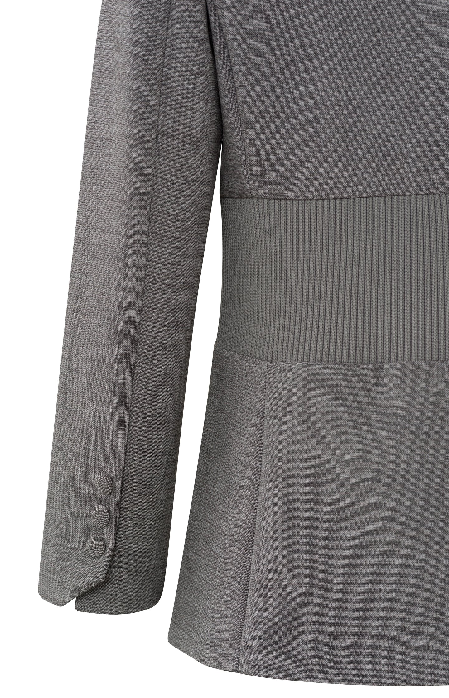 Slim fit blazer with long sleeves, a button and ribbed waist