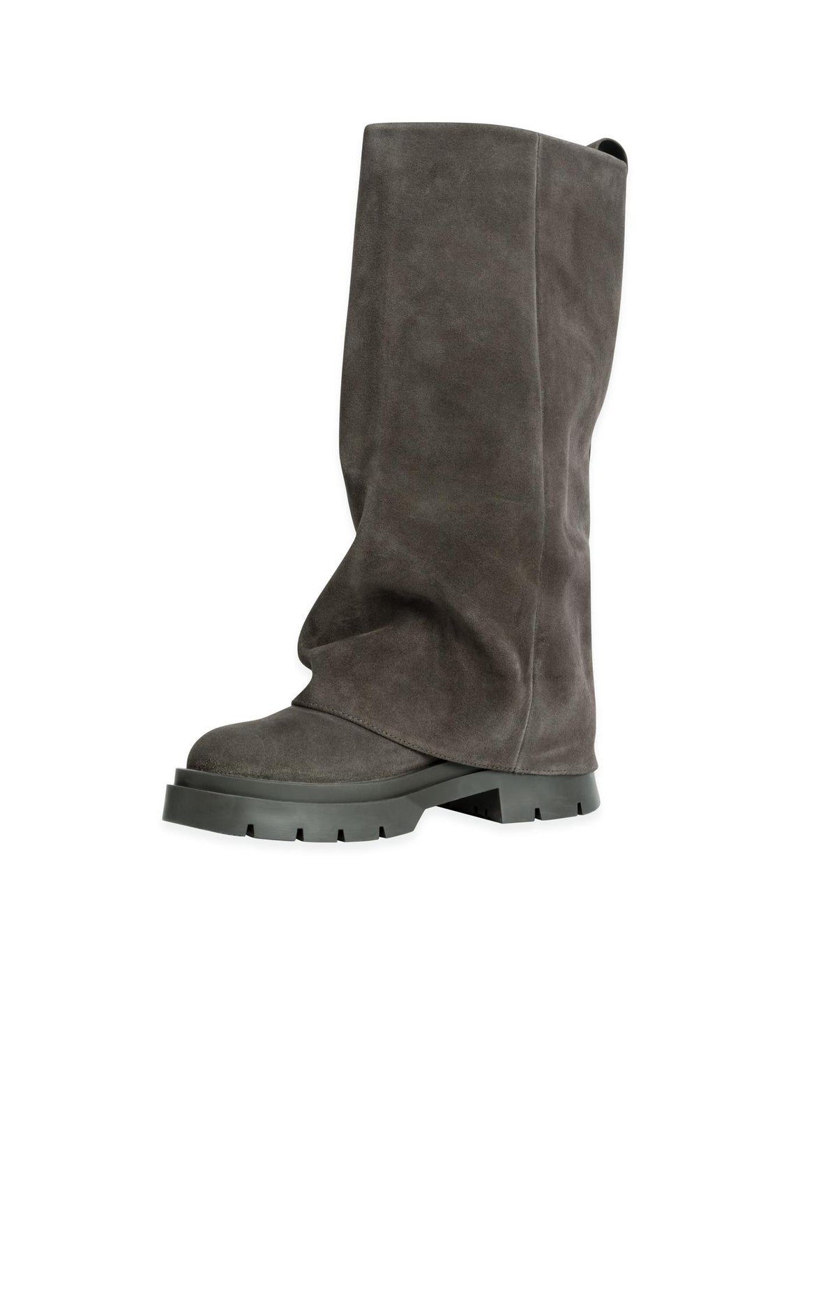 Slouchy suede knee-high boots