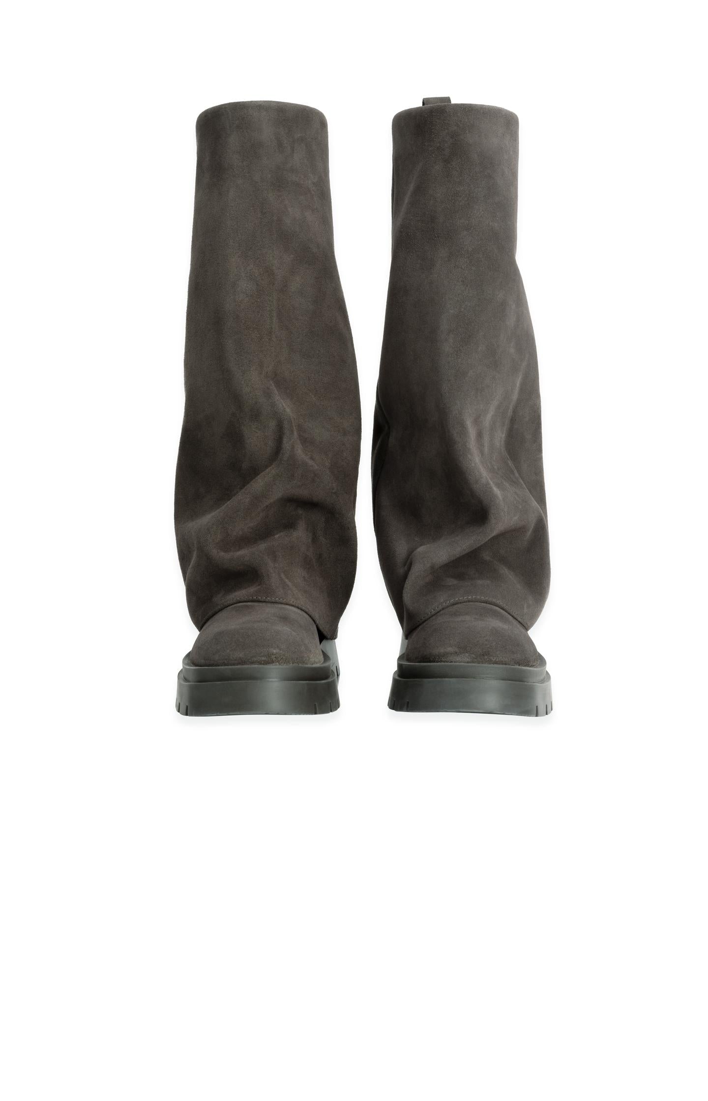Slouchy suede knee-high boots