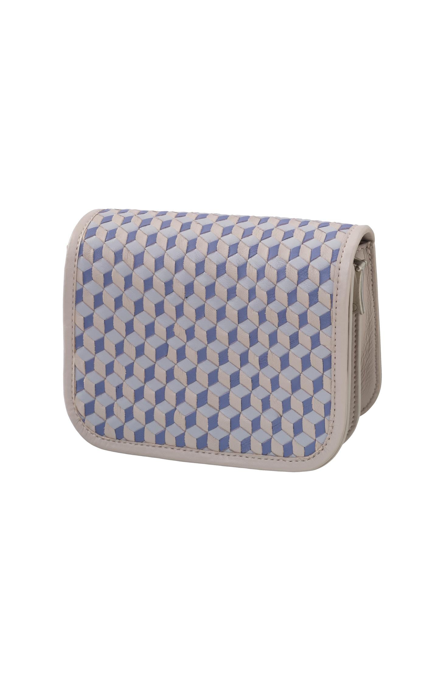 Small leather bag with geometrical print - Type: product