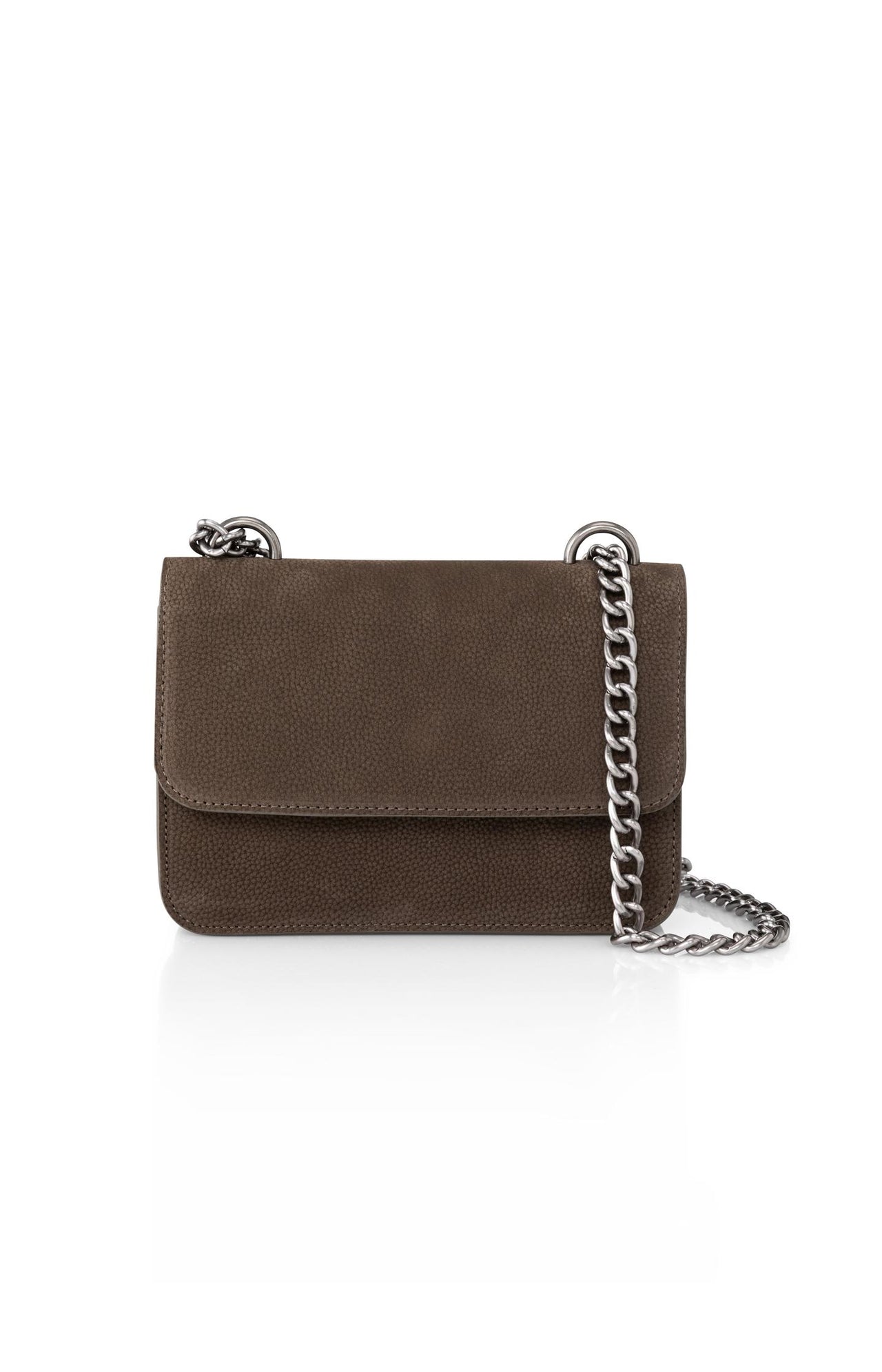 Small leather shoulder bag with chain strap - Type: product