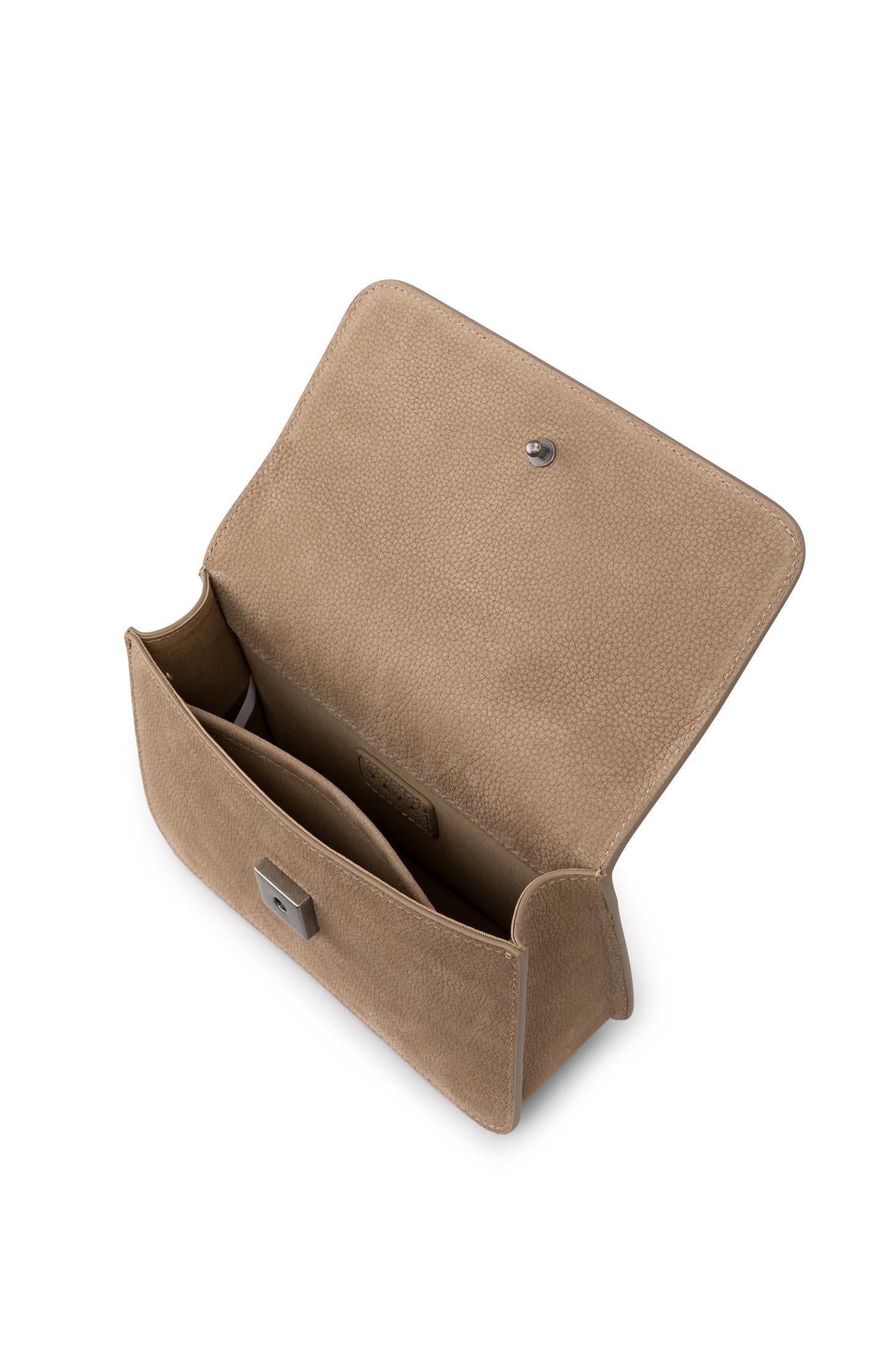 Small leather shoulder bag with chain strap
