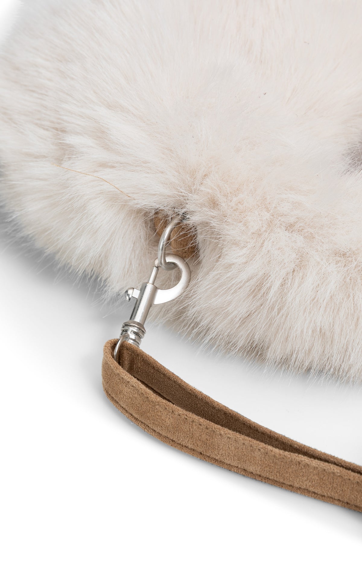 Small round faux fur bag - Pure Cashmere Grey